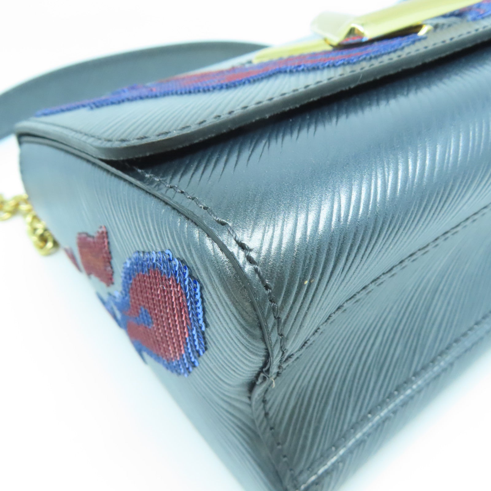 LOUIS VUITTON **【激減優惠】Epi Twist MM金扣鏈帶肩背袋灰色
