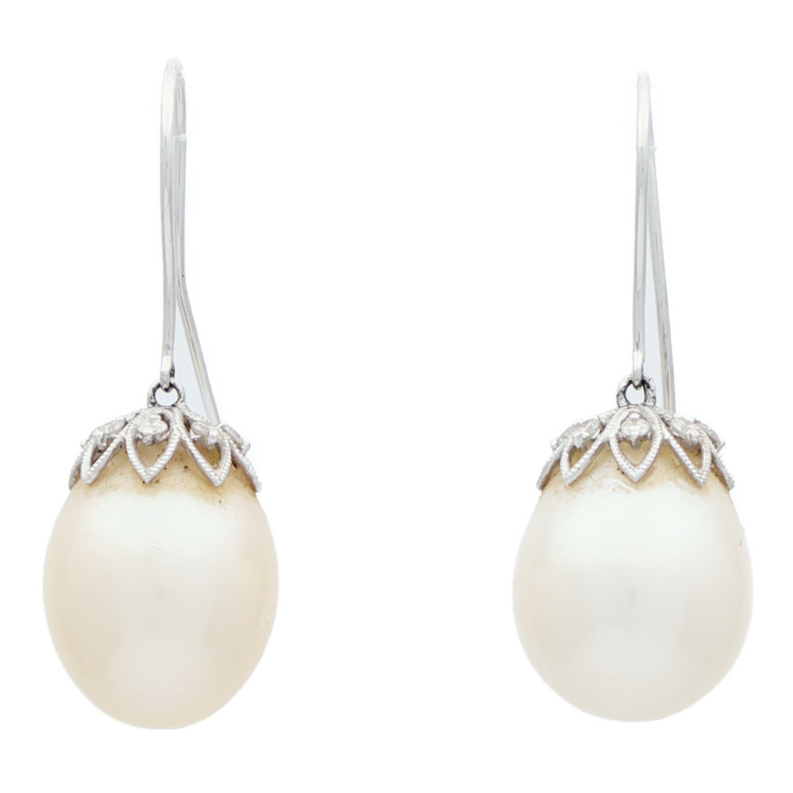 JEWELRY 18K白金Pearl Diamond Earrings珍珠鑽石耳環