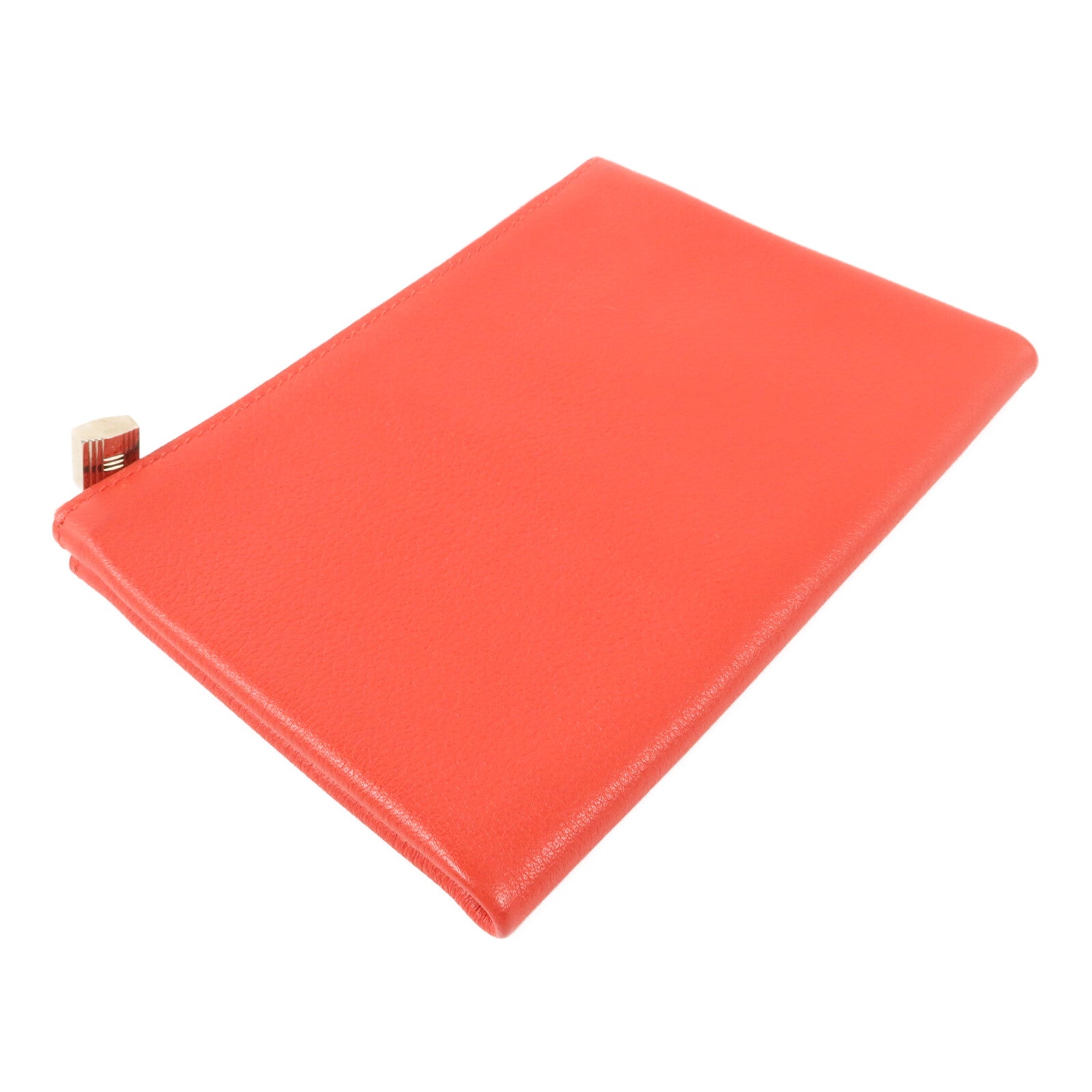 HERMES Evercolor皮革Atout Pouch 14(PM)小袋Rouge Casaque/Bleu Du Nord