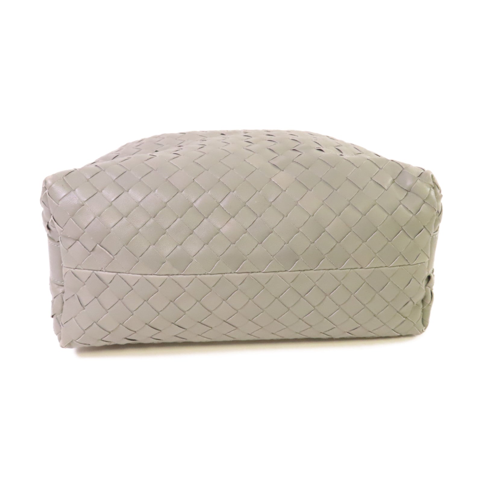 BOTTEGA VENETA 織紋皮革Handbag金扣手挽袋灰色