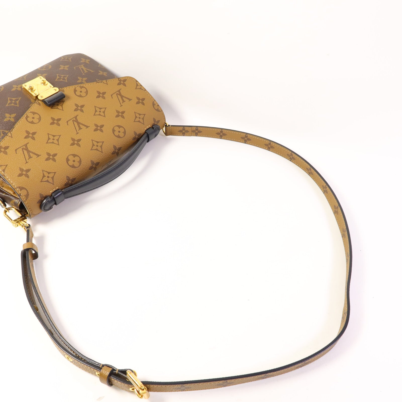 LOUIS VUITTON Monogram Reverse Pochette Metis金扣手挽肩背兩用袋