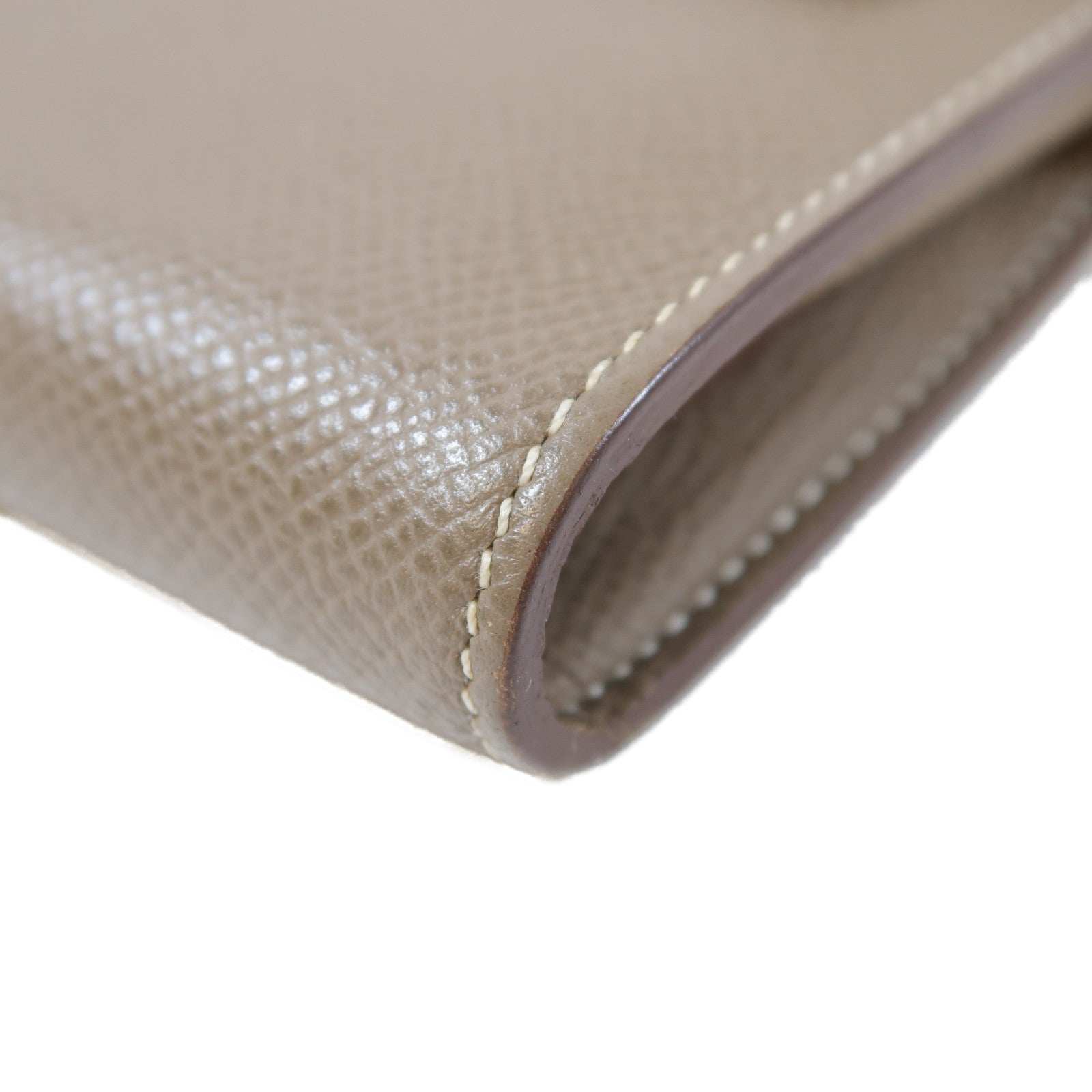 HERMES Epsom皮革Kelly Wallet銀扣長錢包Etoupe大象灰