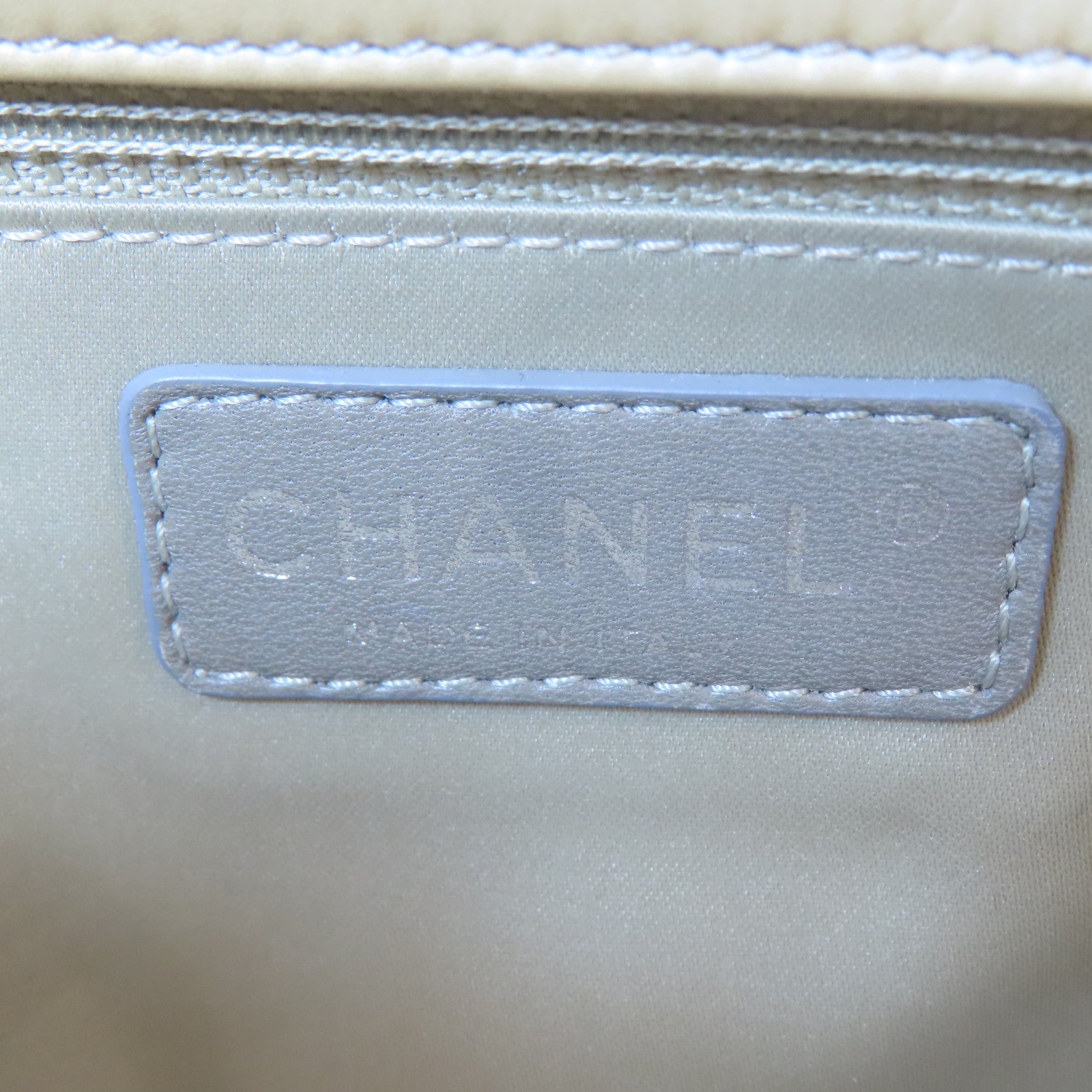 CHANEL 菱格羊皮皮革Chain Shoulder Bag銀扣鏈帶肩背袋金色
