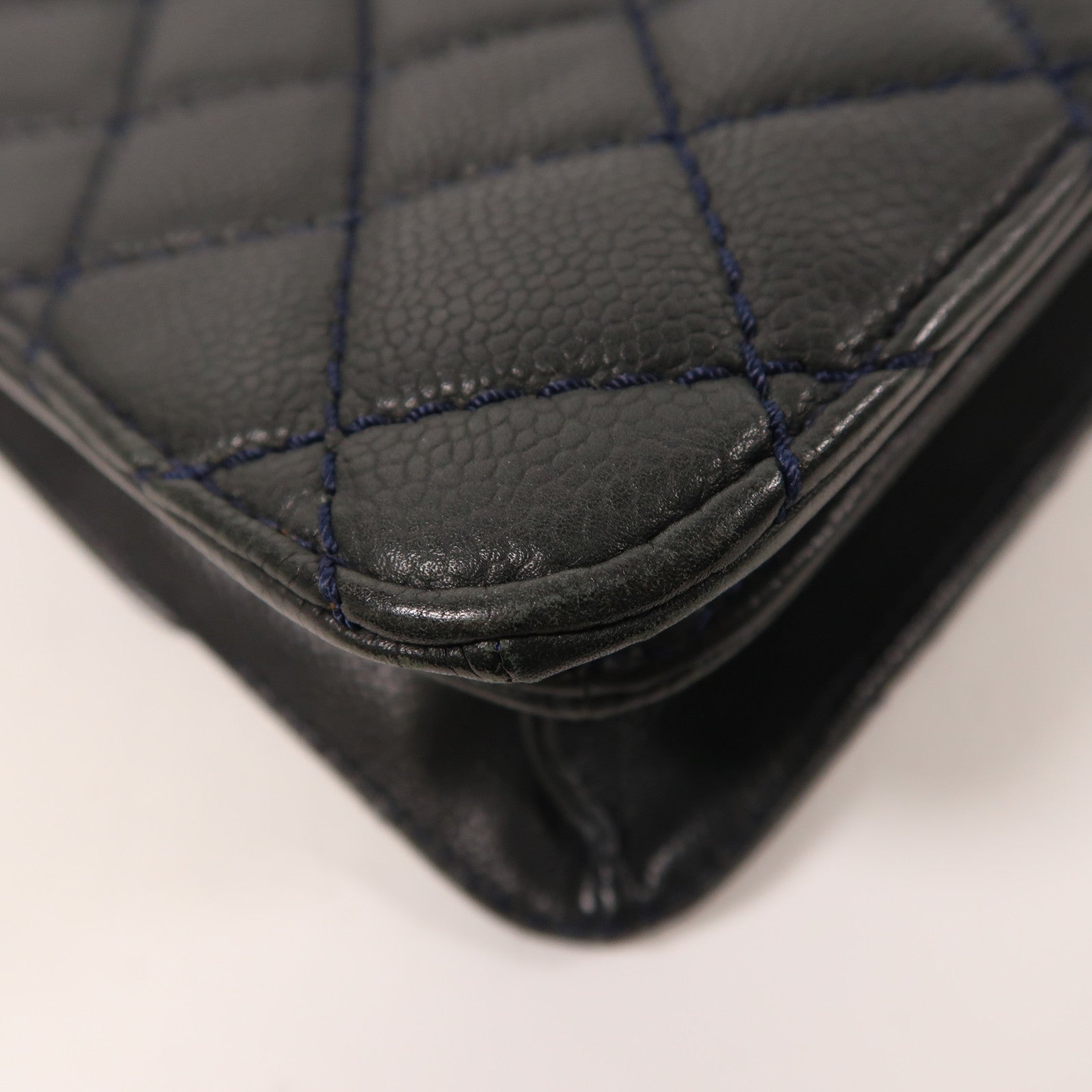 CHANEL 牛皮皮革Chain Shoulder銀扣鏈帶肩背袋