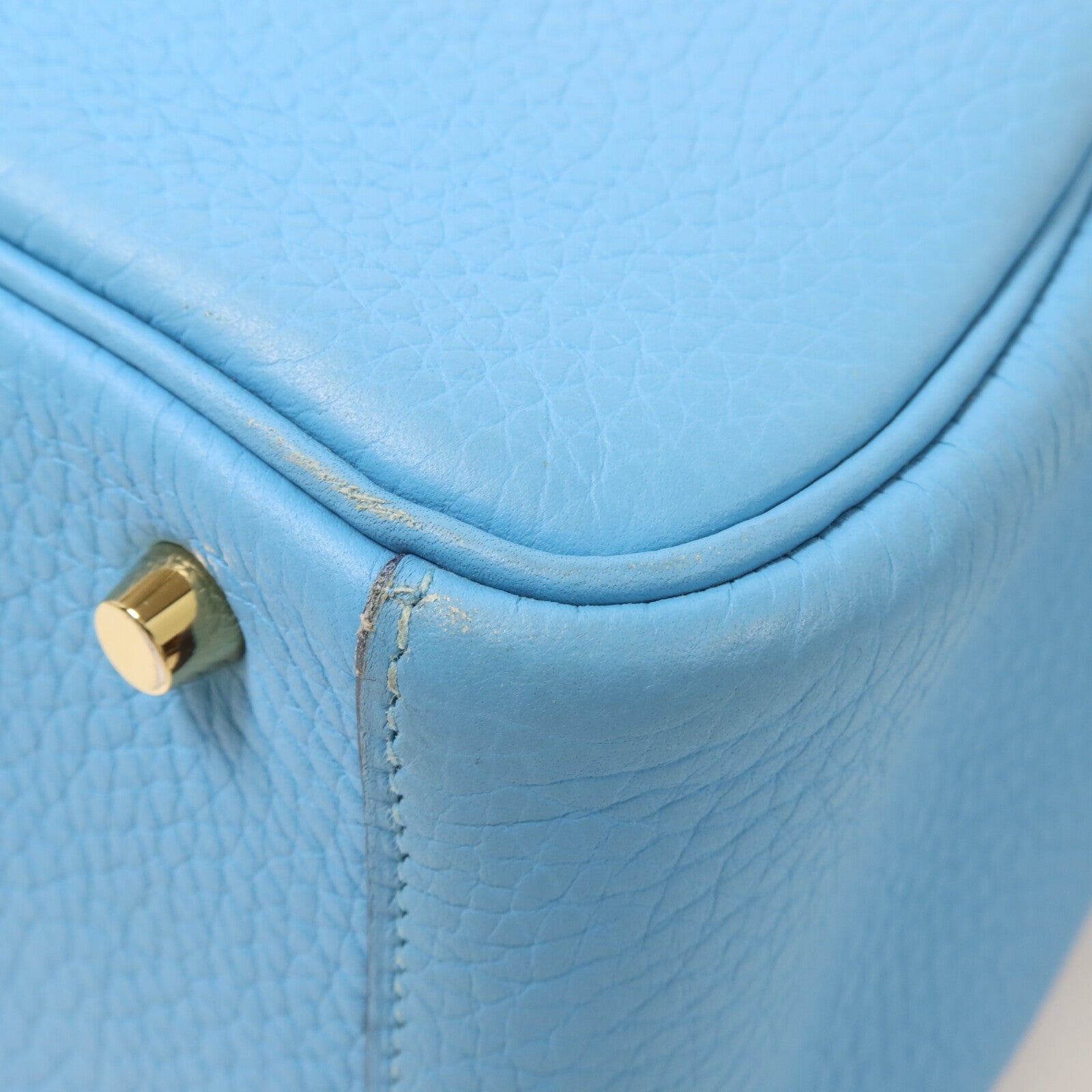 HERMES Clemence皮革Mini Lindy手挽肩背兩用袋Bleu Du Nord