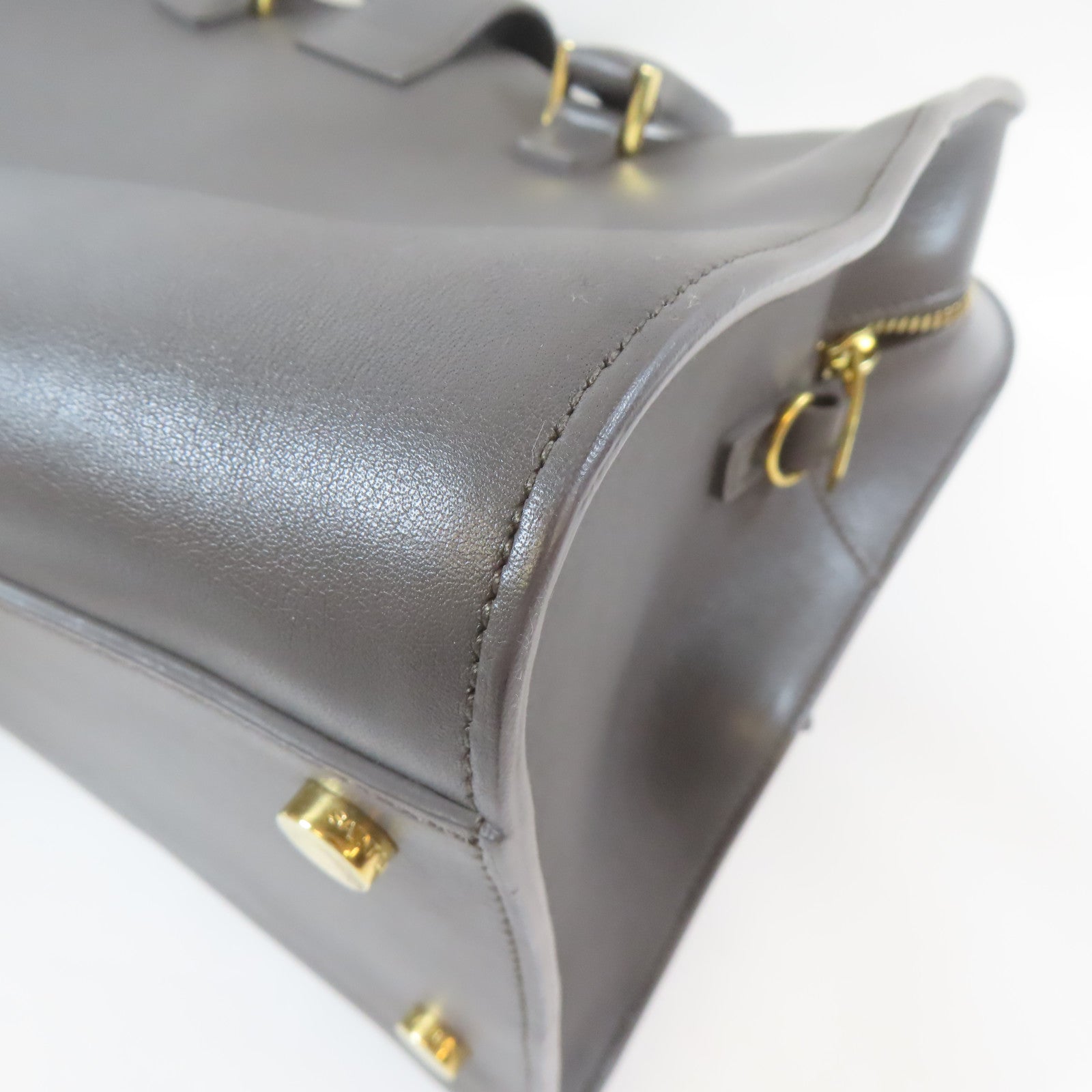 SAINT LAURENT 牛皮皮革2 Way Shoulder Bag金扣手挽肩背兩用袋灰色