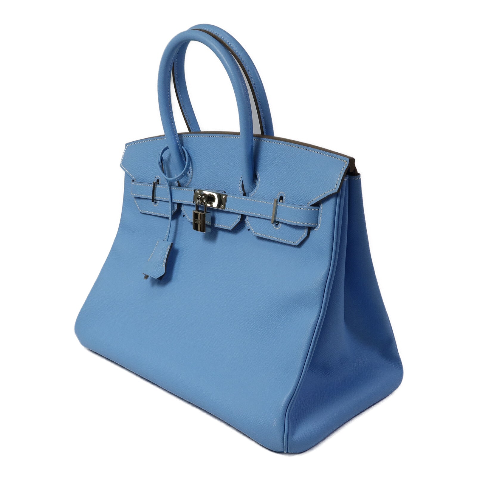 HERMES Epsom皮革Birkin 35手挽袋Celeste/Mykonos