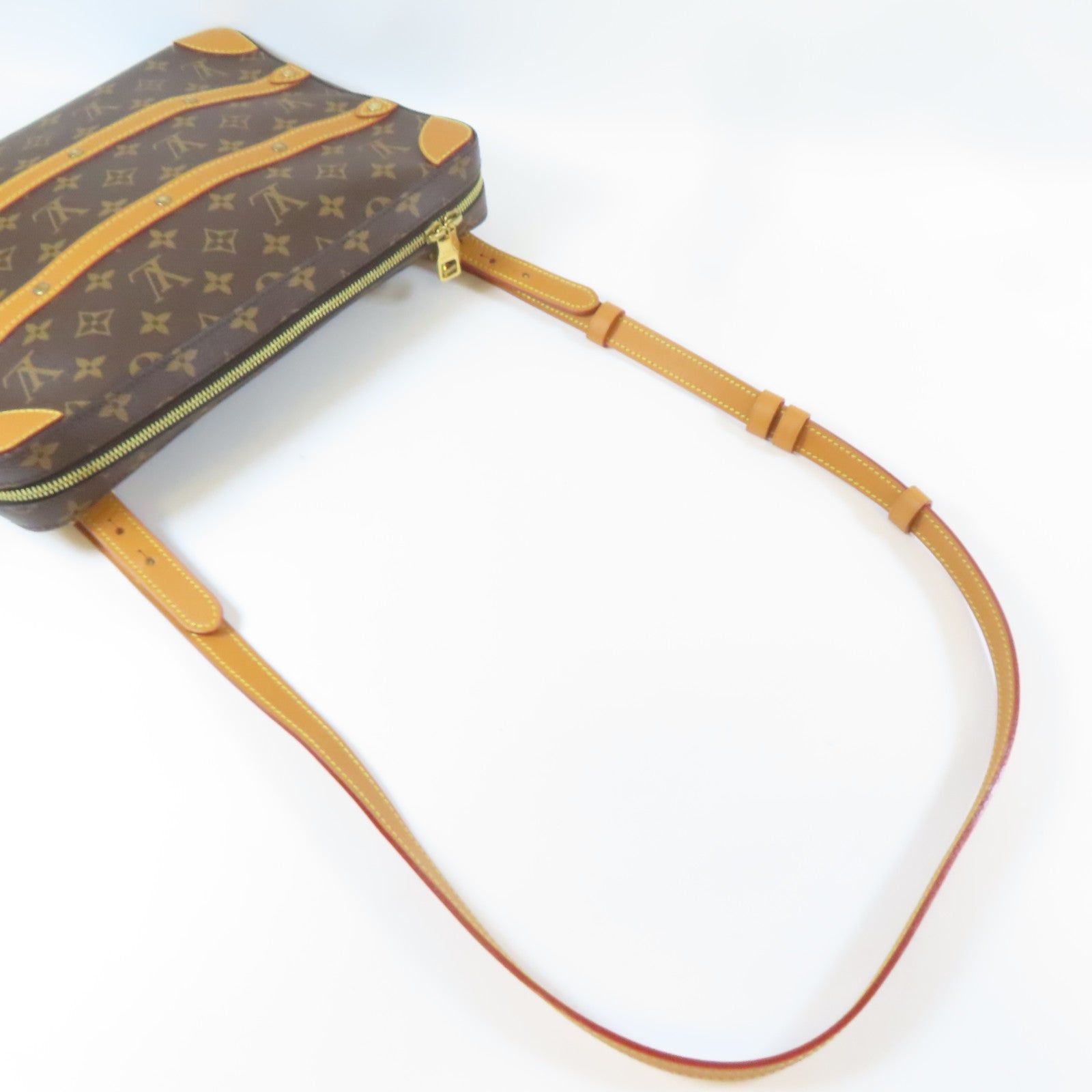 LOUIS VUITTON 【激減優惠】Monogram Soft Trunk Messenger Bag金扣肩背袋啡色