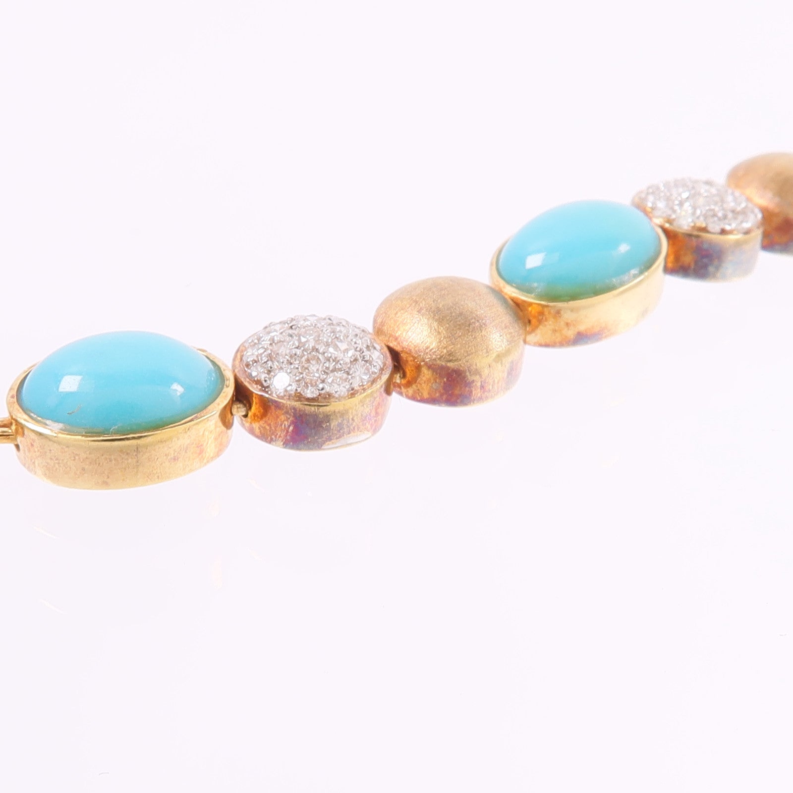JEWELRY 18K黃金/白金Turquoise Diamond Necklace綠松石/鑽石項鍊