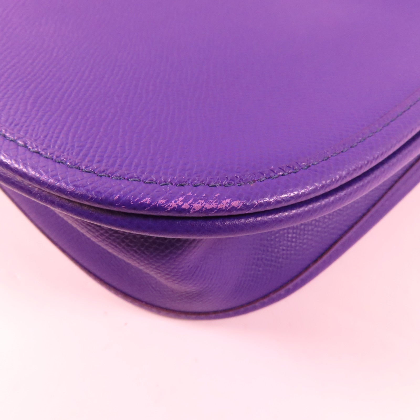 HERMES Epsom皮革Evelyne PM銀扣肩背袋9K Iris