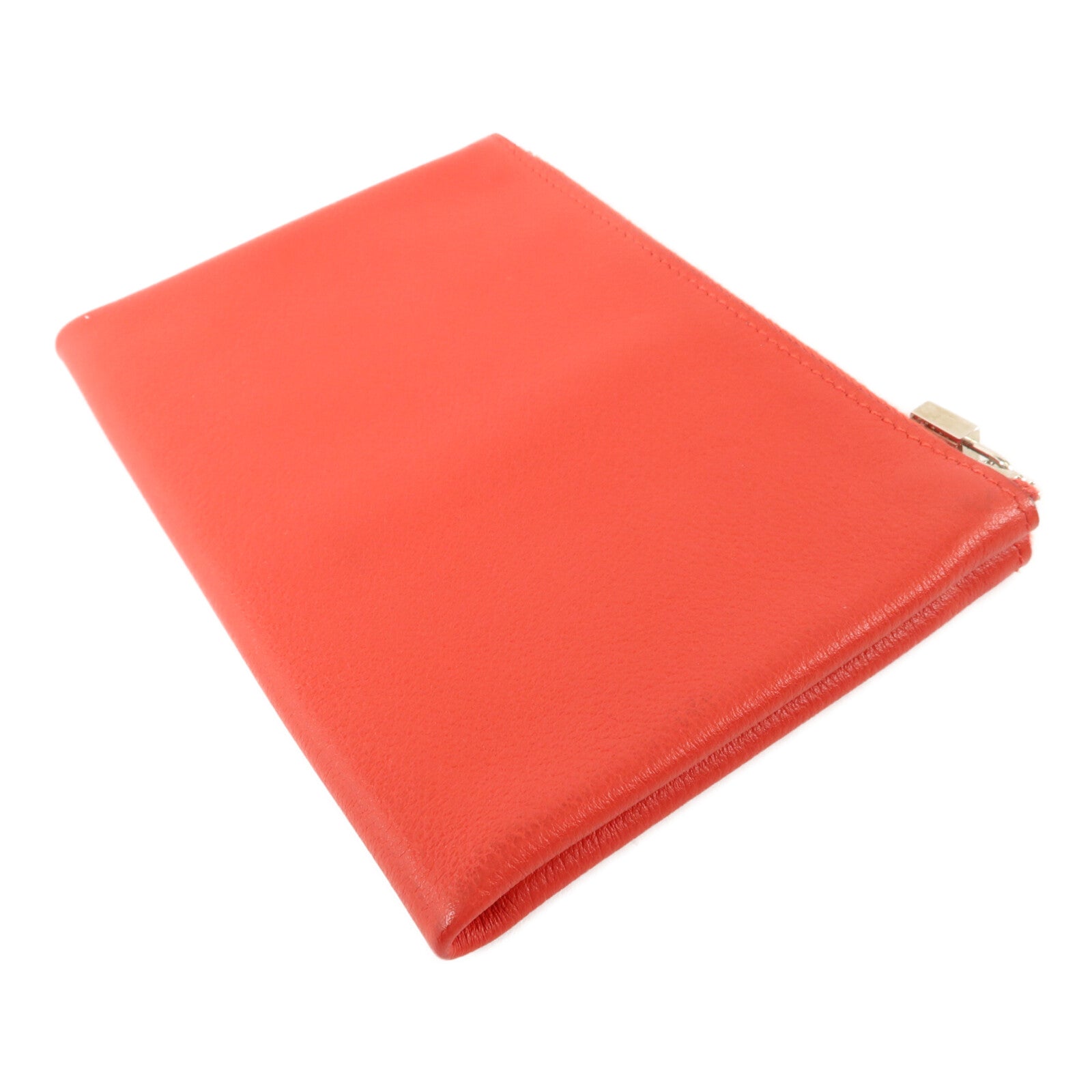 HERMES Evercolor皮革Atout Pouch 14(PM)小袋Rouge Casaque/Bleu Du Nord