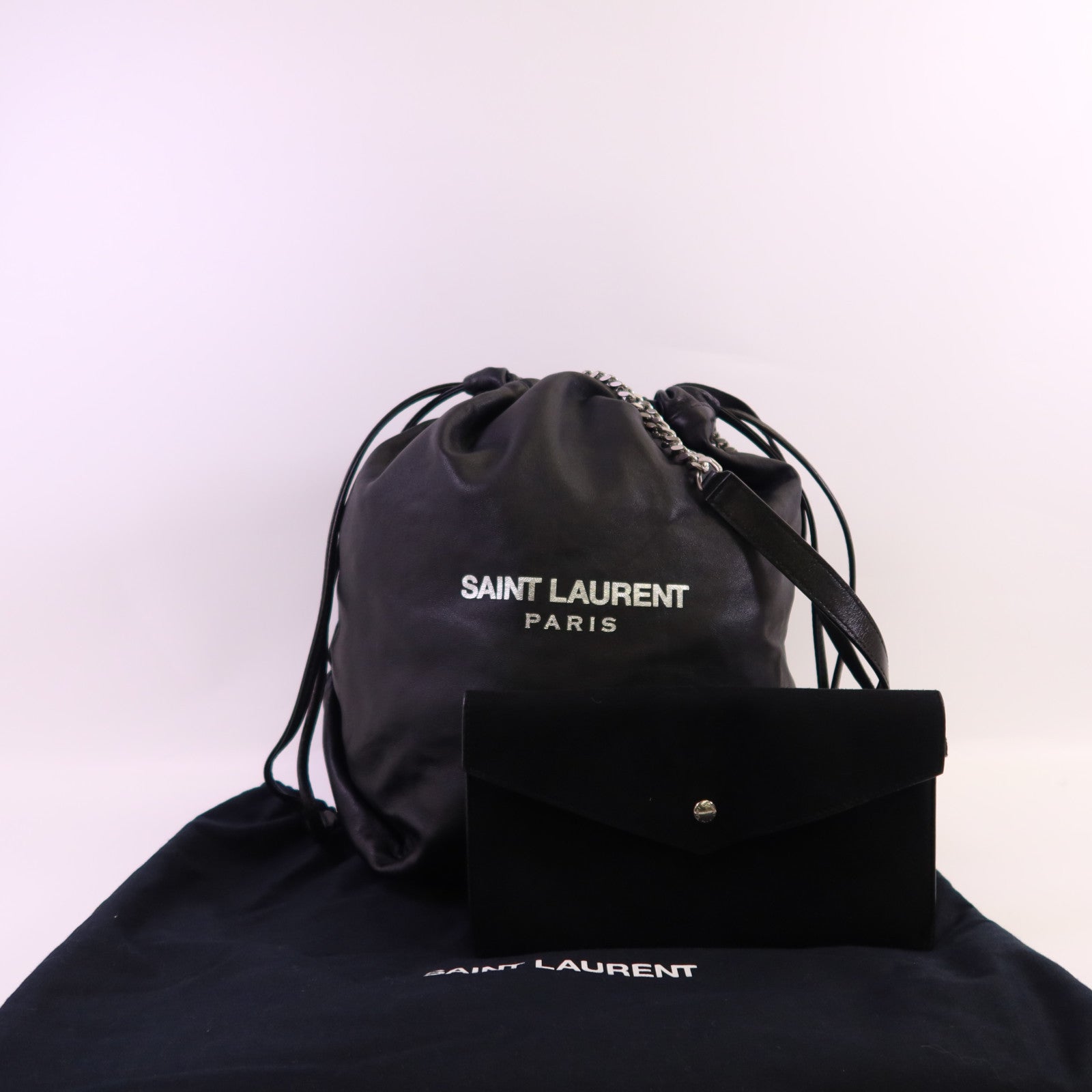 YVES SAINT LAURENT 羊皮皮革Teddy鏈帶肩背袋
