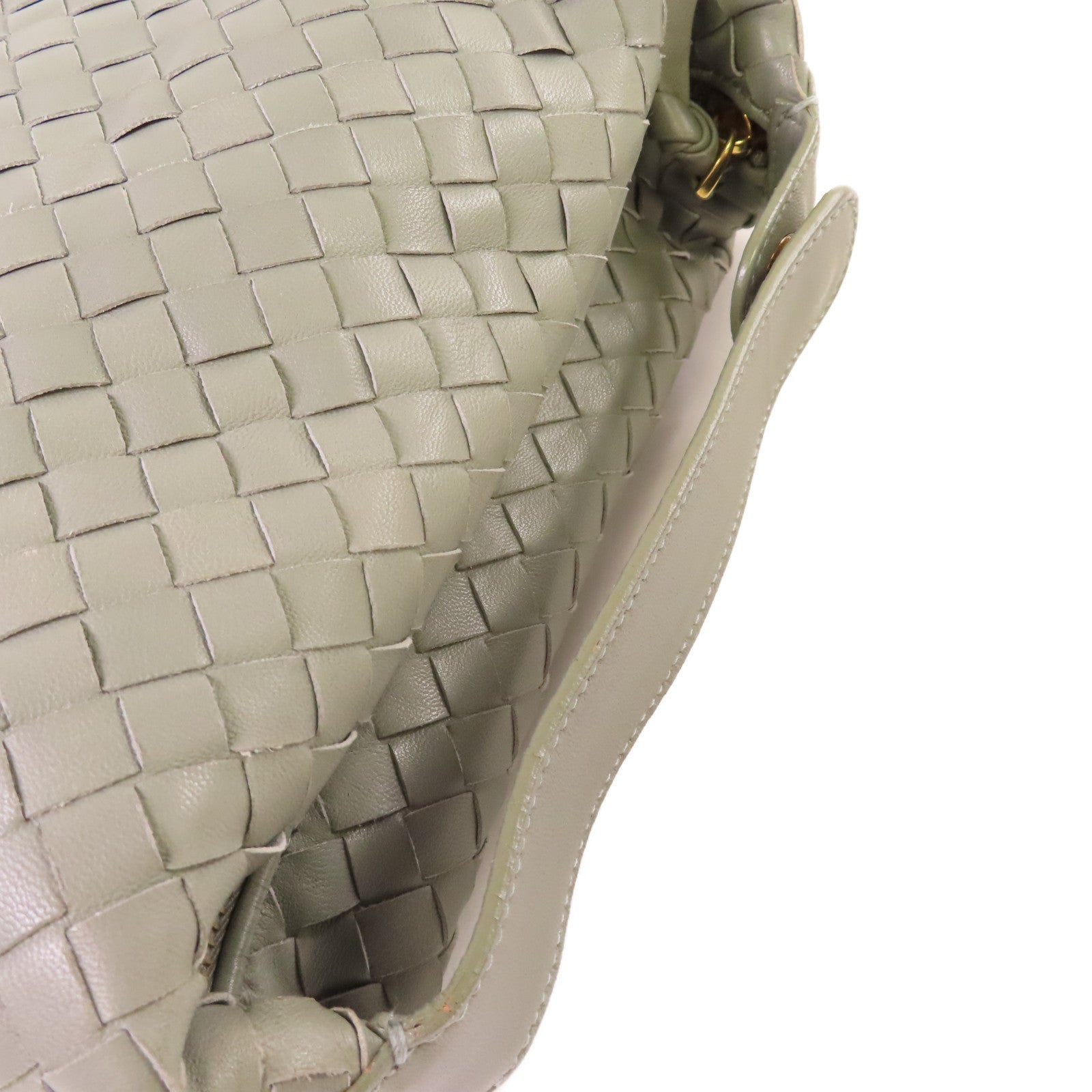 BOTTEGA VENETA 織紋皮革Handbag金扣手挽袋灰色