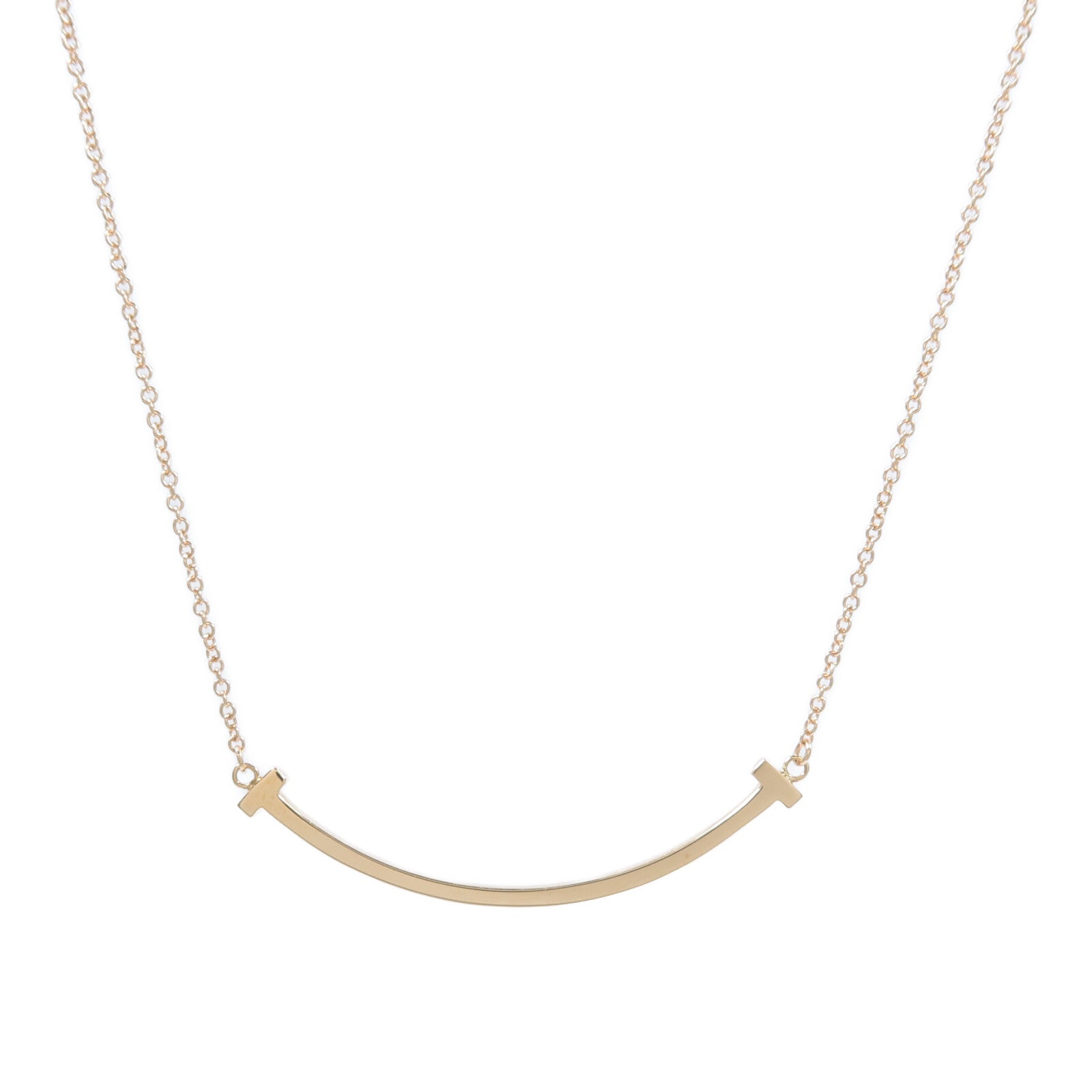 TIFFANY＆CO 18K玫瑰金Smile Necklace項鍊