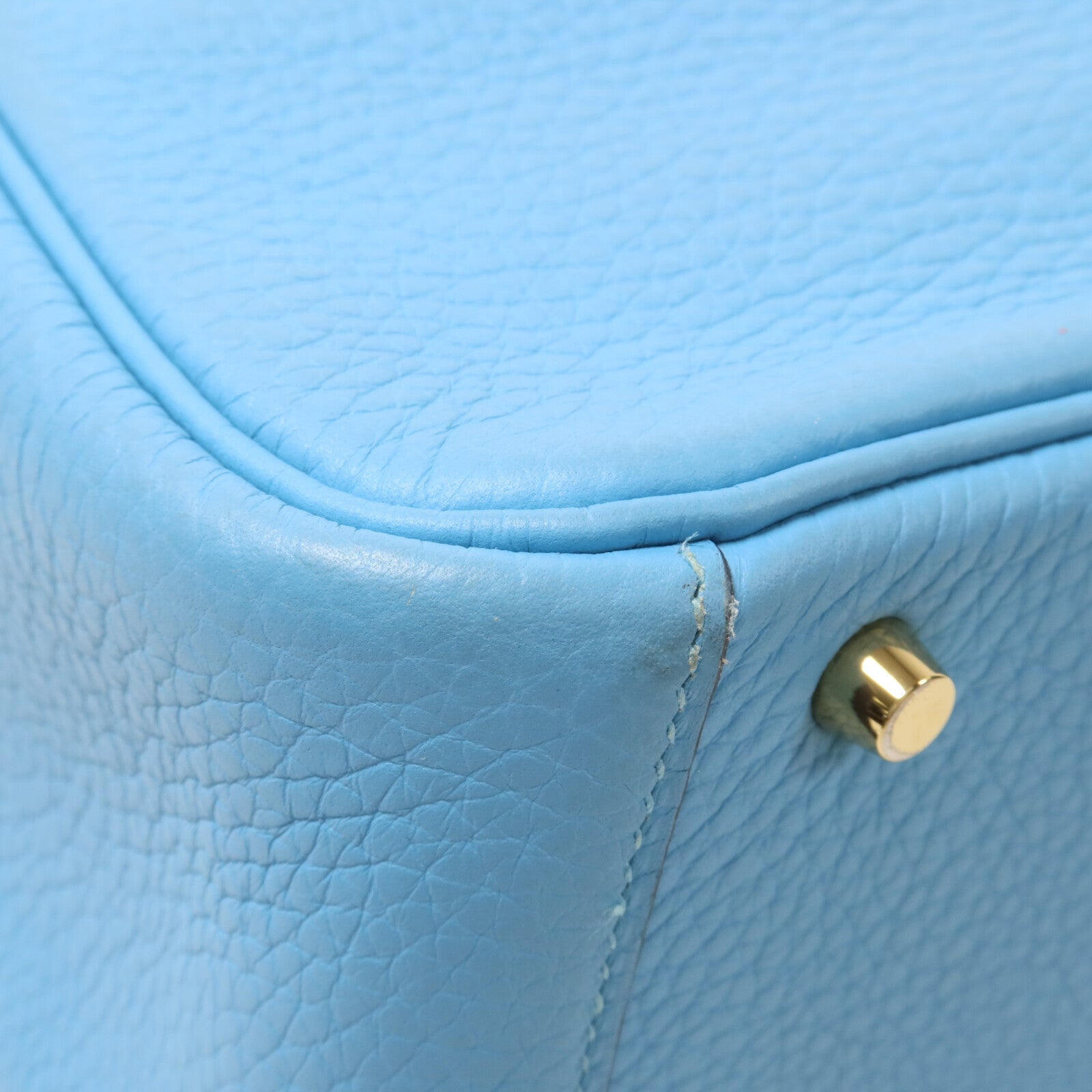 HERMES Clemence皮革Mini Lindy手挽肩背兩用袋Bleu Du Nord