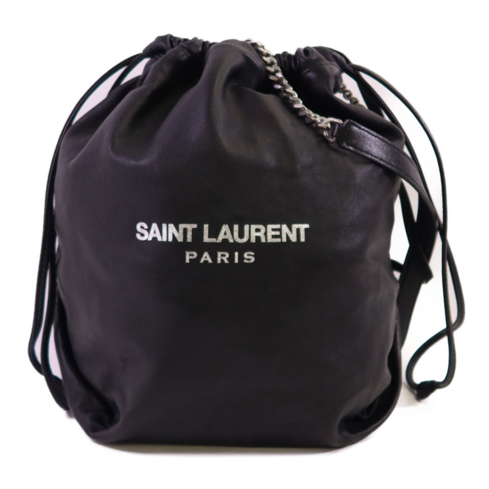 YVES SAINT LAURENT 羊皮皮革Teddy鏈帶肩背袋