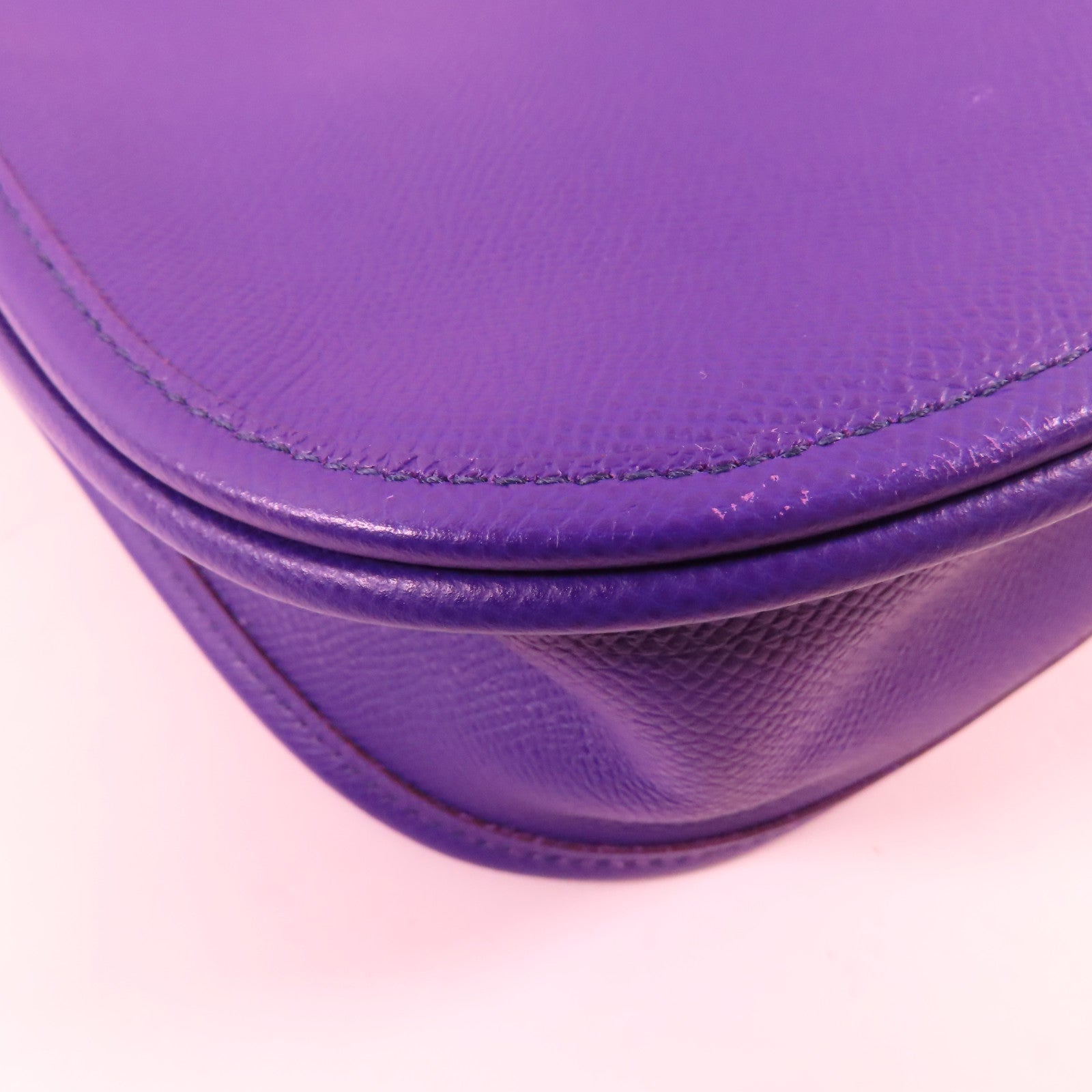 HERMES Epsom皮革Evelyne PM銀扣肩背袋9K Iris