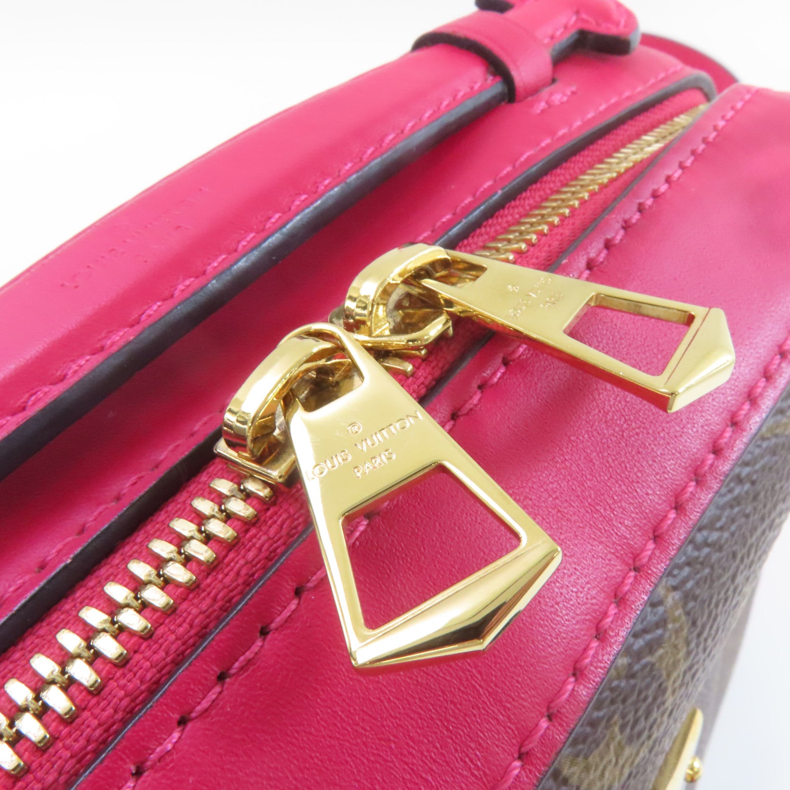 LOUIS VUITTON 【激減優惠】Monogram Saintonge Shoulder Bag金扣肩背袋啡色/酒紅色