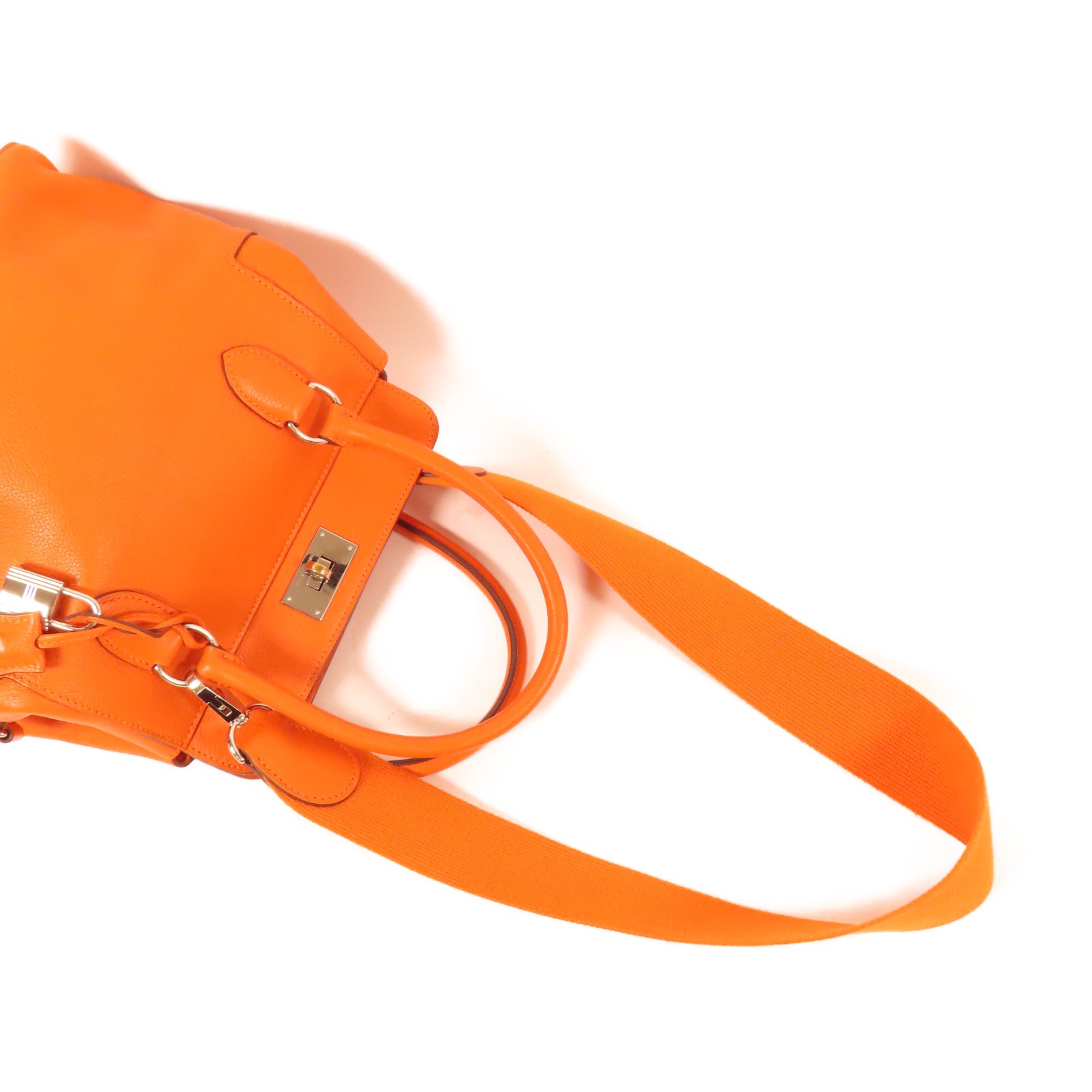 HERMES 【激減優惠】Clemence皮革Tool Box 20手挽肩背兩用袋Orange