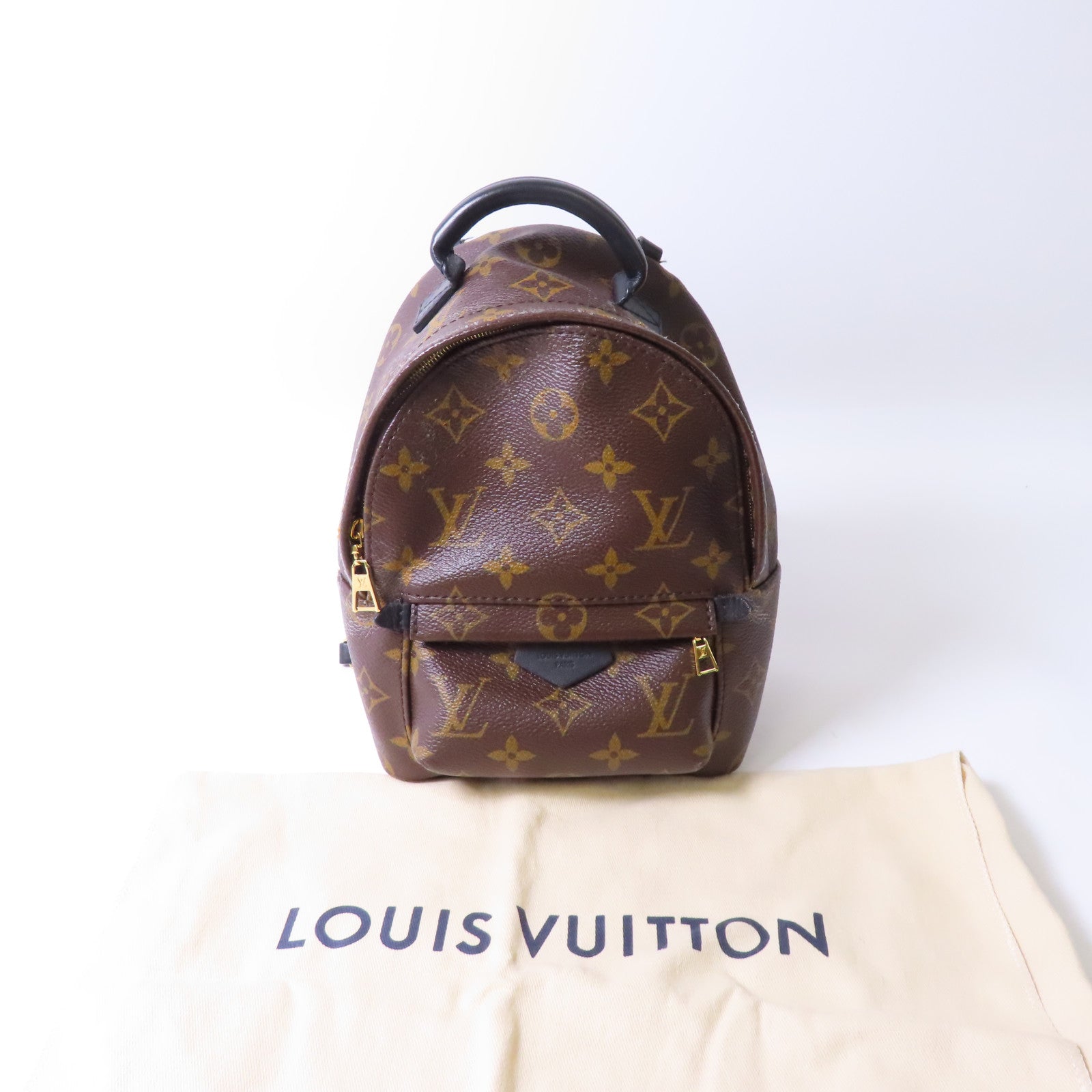 LOUIS VUITTON 【激減優惠】Monogram Palm Springs Mini金扣背包啡色