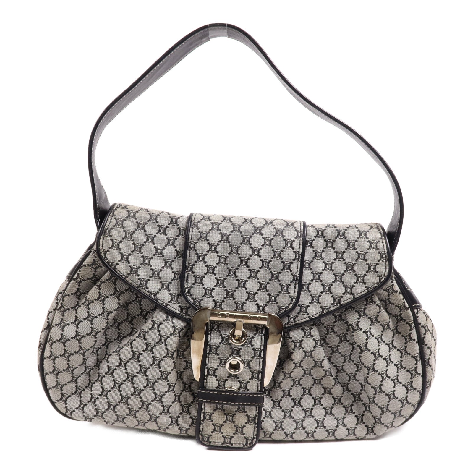 CELINE 帆布Shoulder Bag銀扣肩背袋