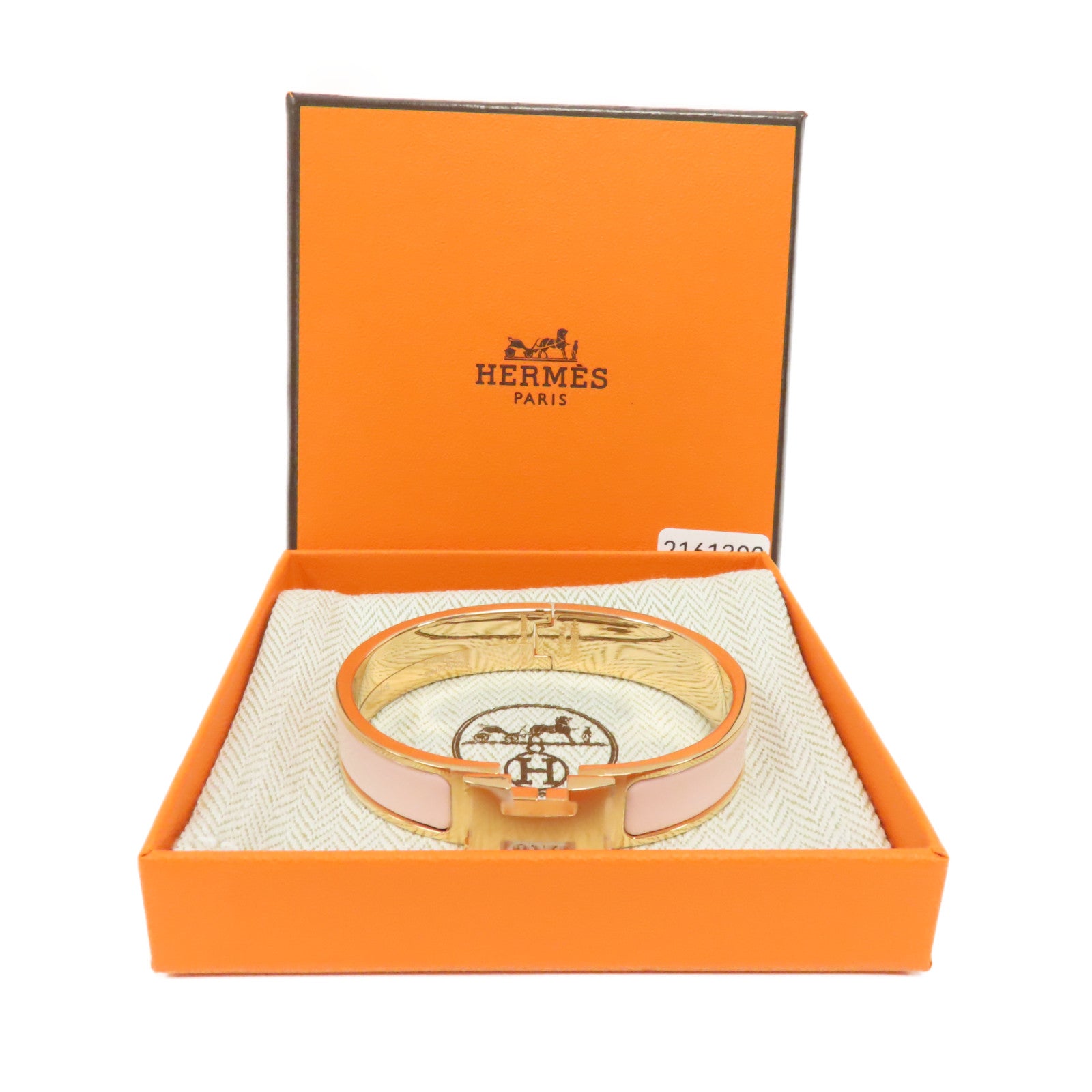 HERMES 金屬Clic H Bracelet手鐲粉紅色