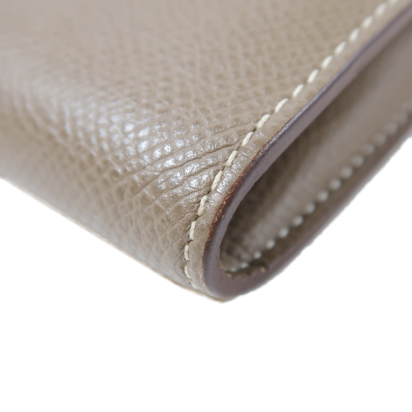 HERMES Epsom皮革Kelly Wallet銀扣長錢包Etoupe大象灰