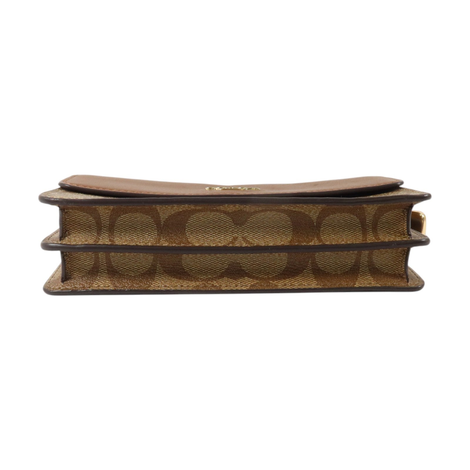 COACH 塗層帆布/牛皮皮革Foldover Wristlet Pouch金扣手拿包