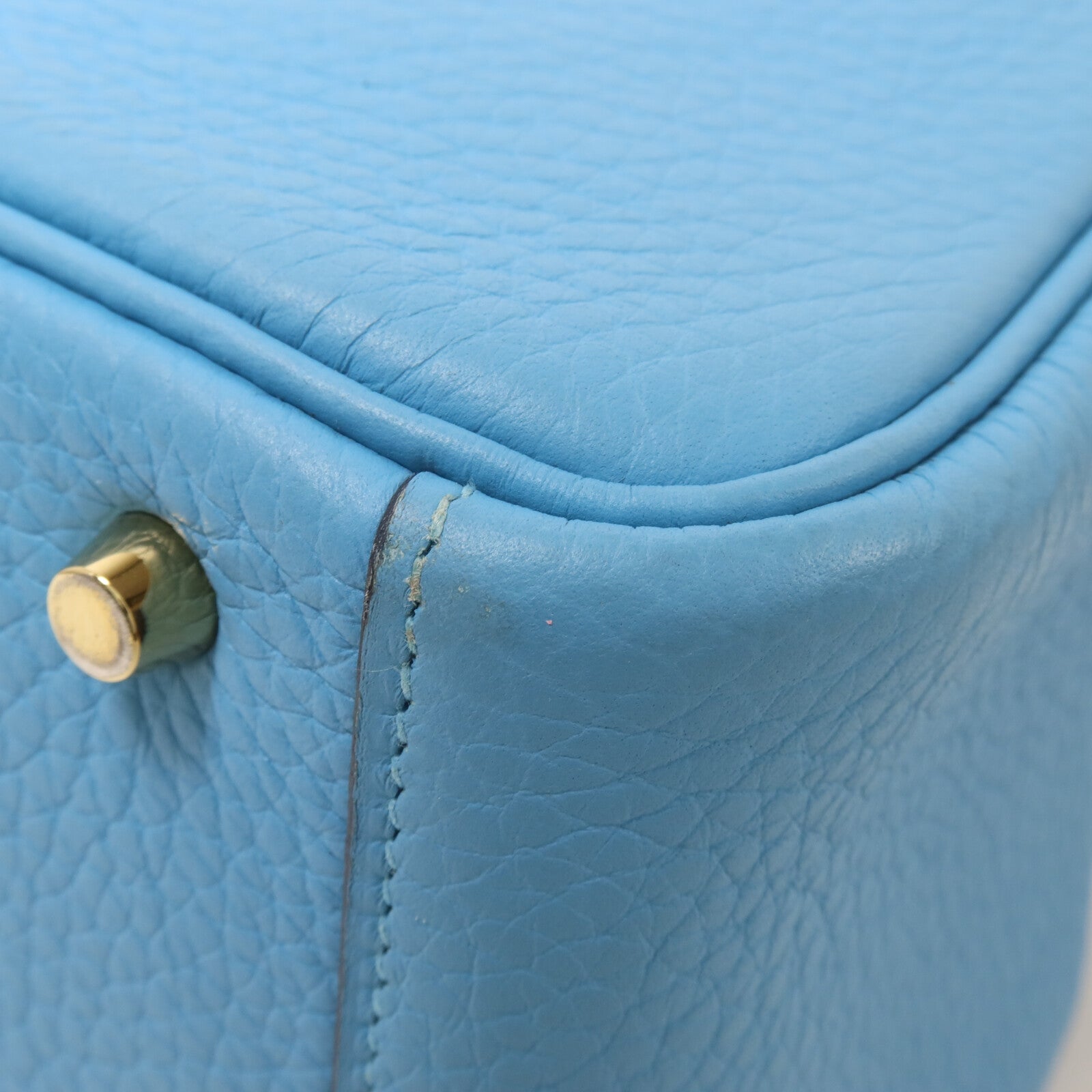 HERMES Clemence皮革Mini Lindy手挽肩背兩用袋Bleu Du Nord