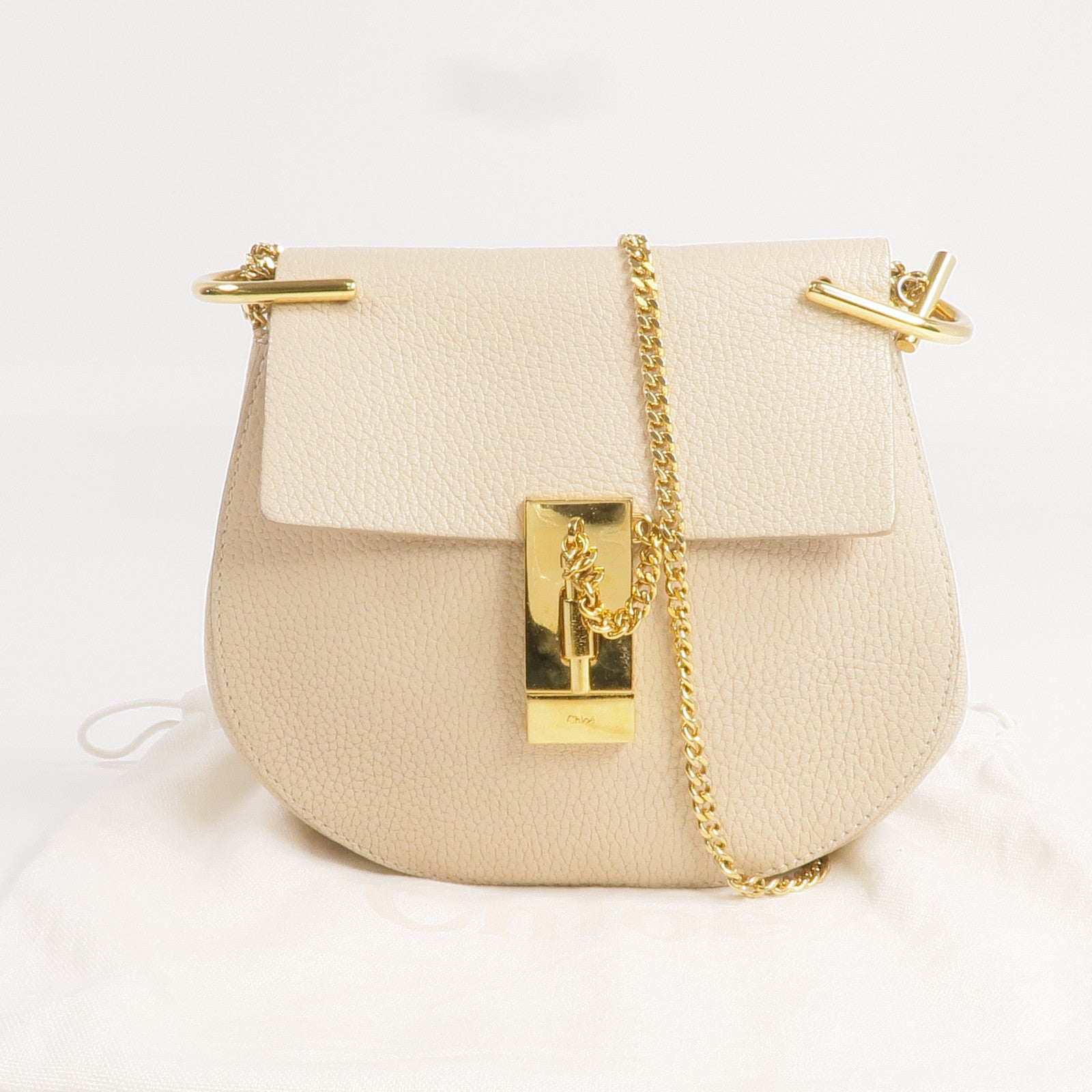 Chloe 牛皮皮革金扣鏈帶肩背袋