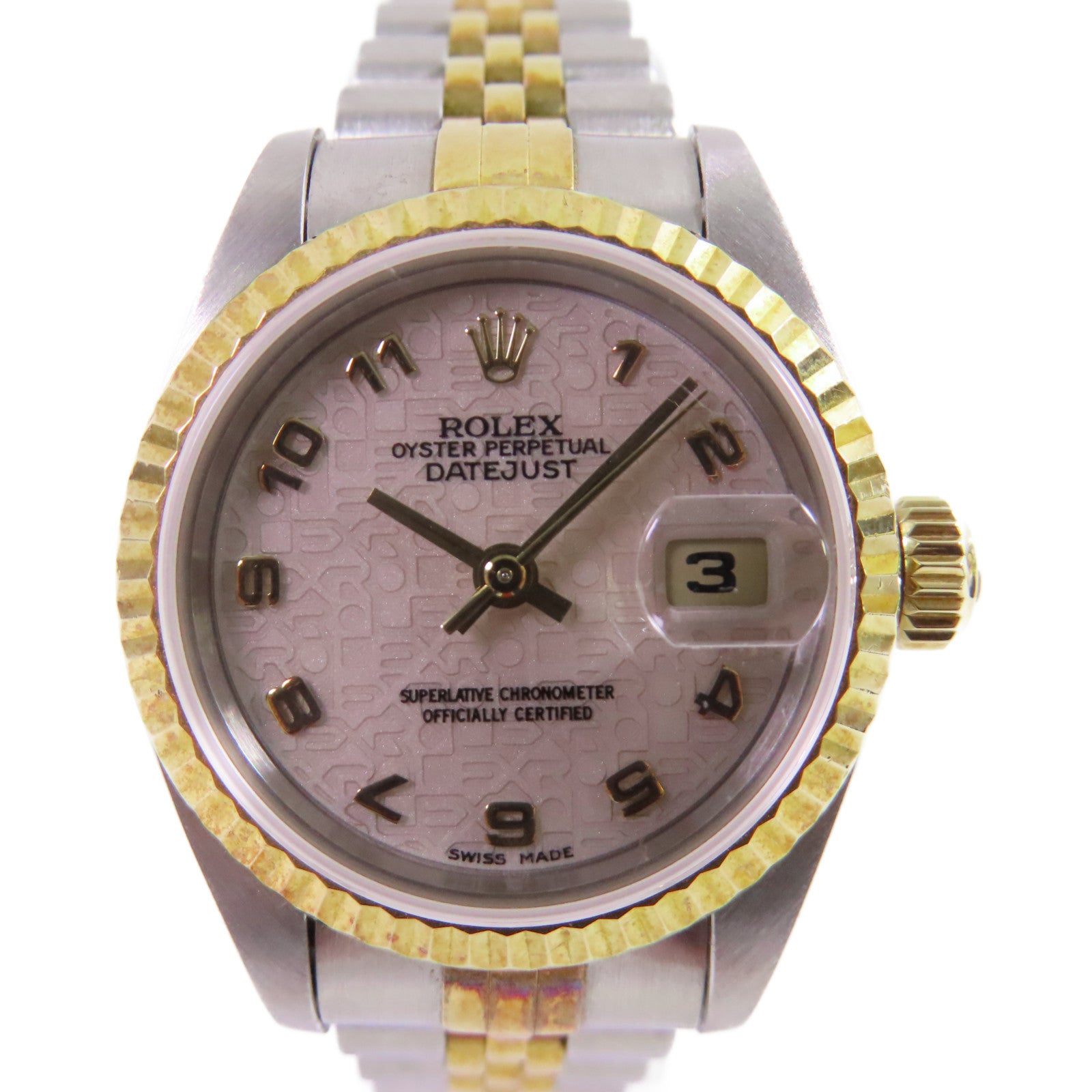 ROLEX Datejust 26mm Watch不鏽鋼/18K黃金自動機芯手錶淺粉紅色