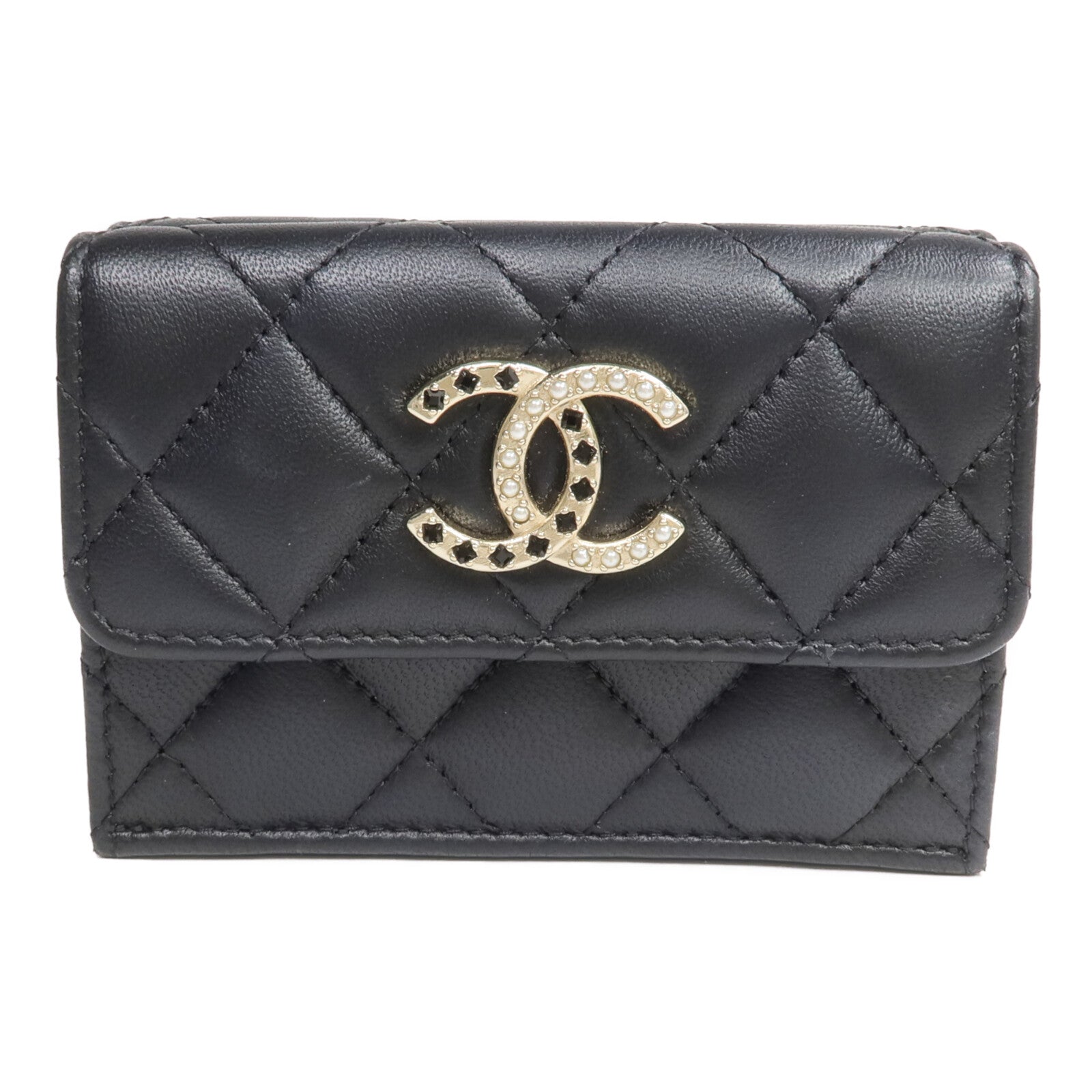 CHANEL 羊皮皮革CC Logo Flap Wallet錢包