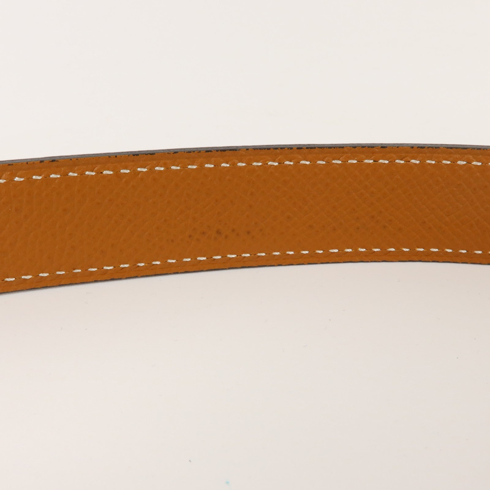 HERMES Epsom皮革/Swift皮革Mini H Belt 80cm皮帶Noir/Gold