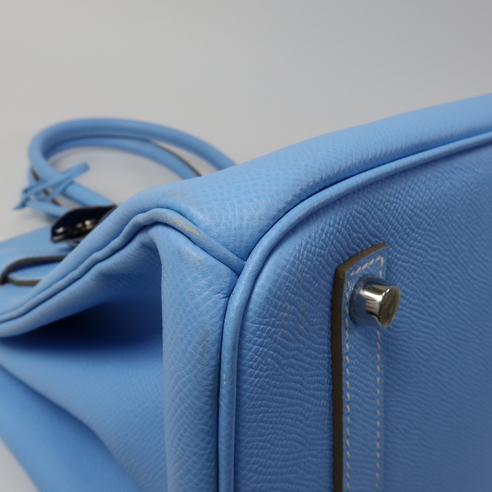 HERMES Epsom皮革Birkin 35手挽袋Celeste/Mykonos