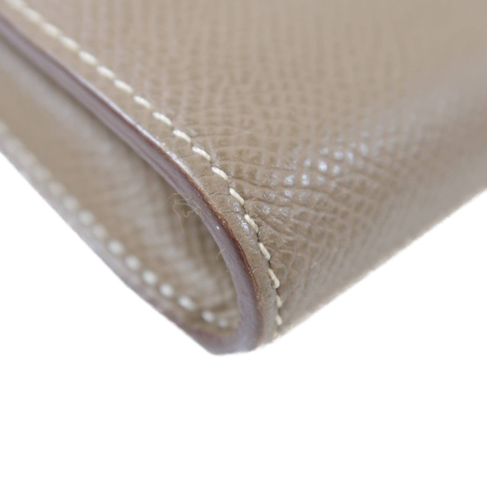 HERMES Epsom皮革Kelly Wallet銀扣長錢包Etoupe大象灰