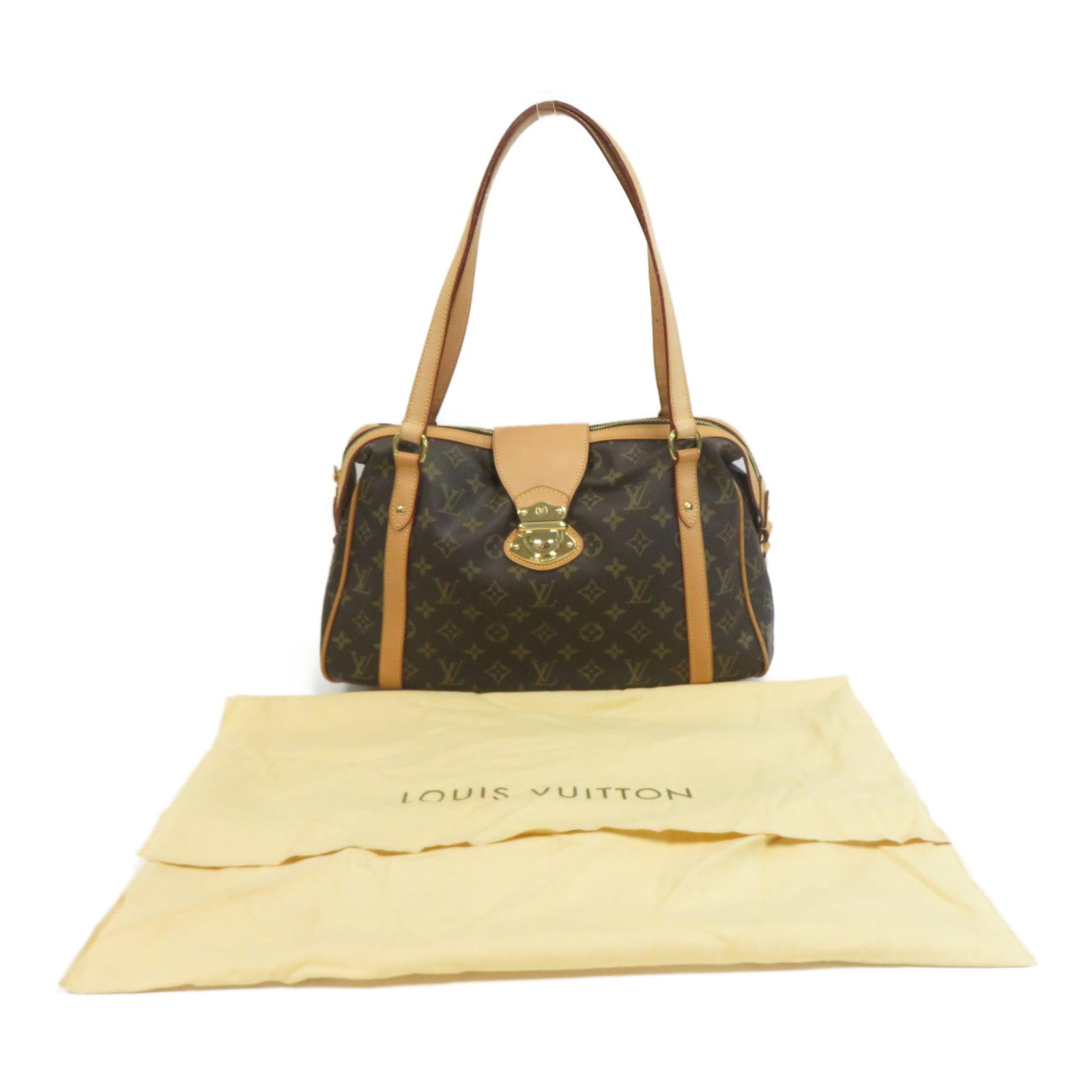 LOUIS VUITTON Monogram Stresa金扣肩背袋啡色