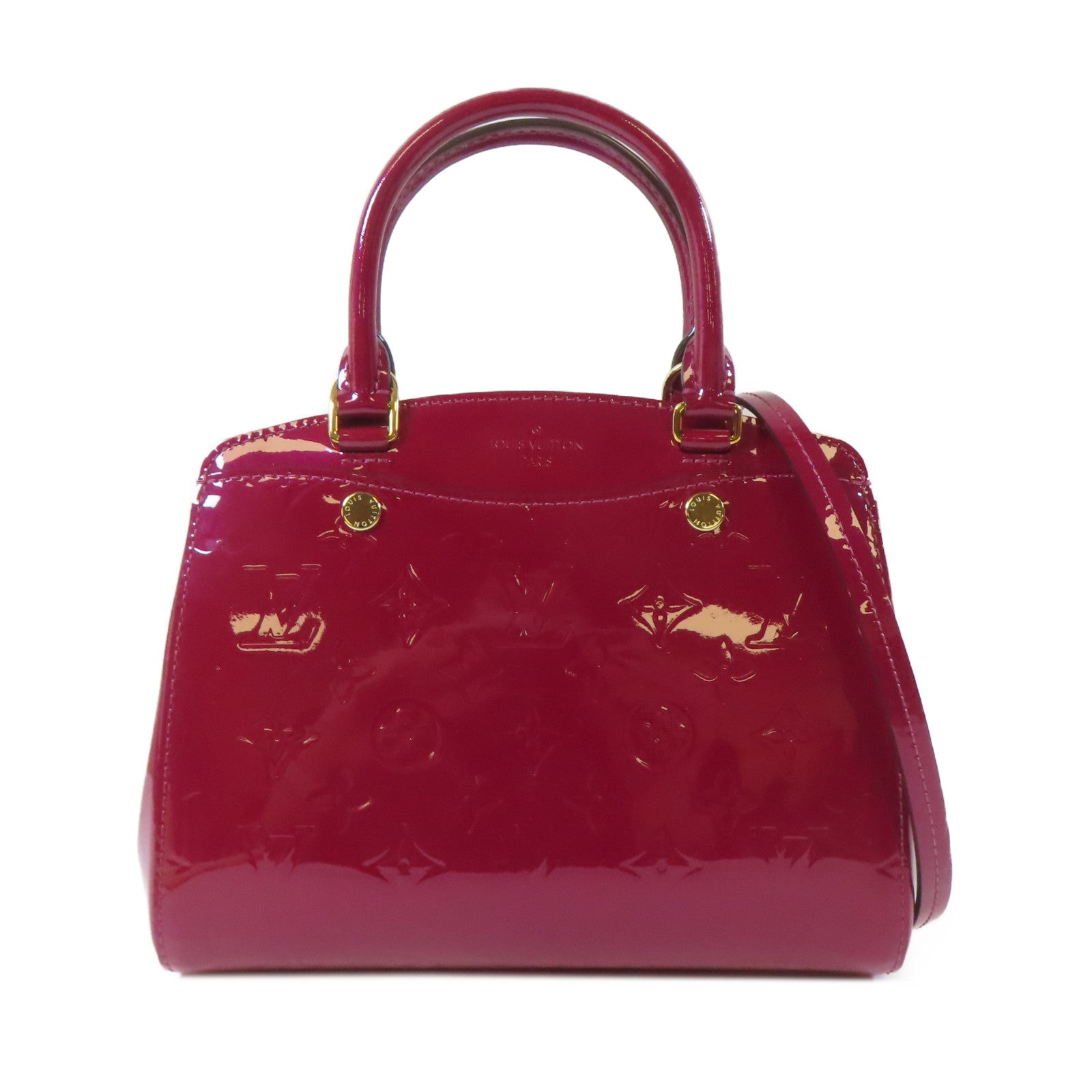 LOUIS VUITTON 【激減優惠】Vernis Brera PM金扣手挽肩背兩用袋紅色