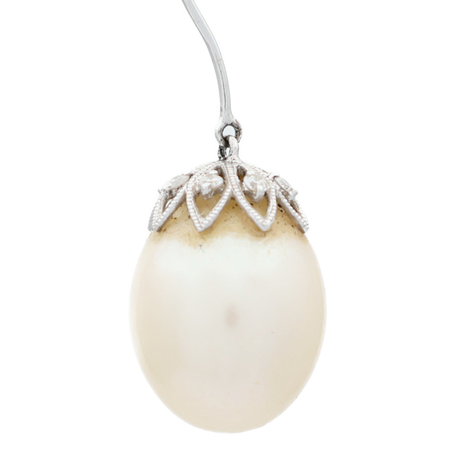 JEWELRY 18K白金Pearl Diamond Earrings珍珠鑽石耳環