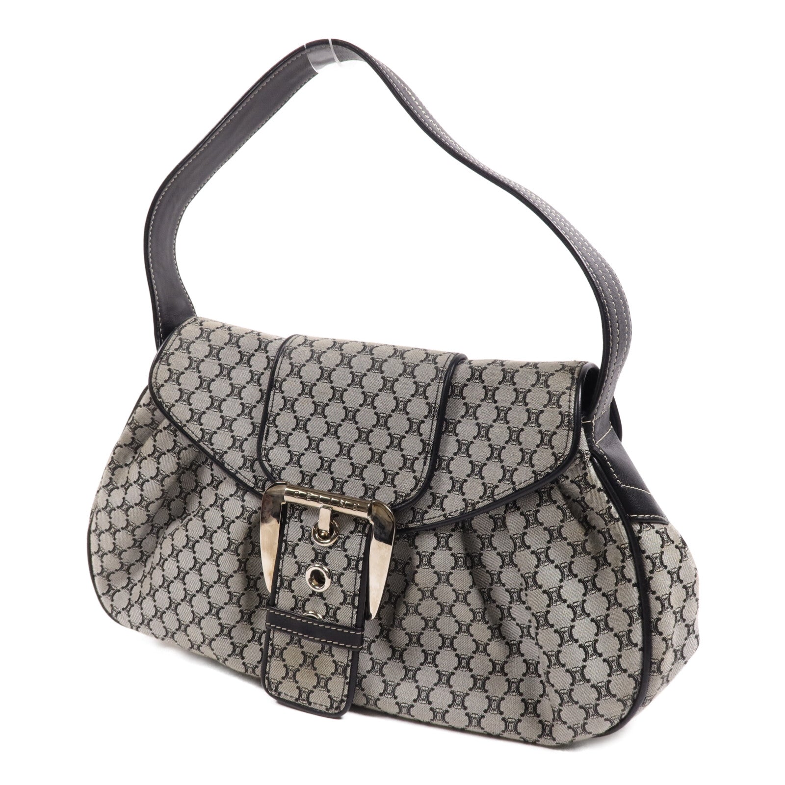 CELINE 帆布Shoulder Bag銀扣肩背袋