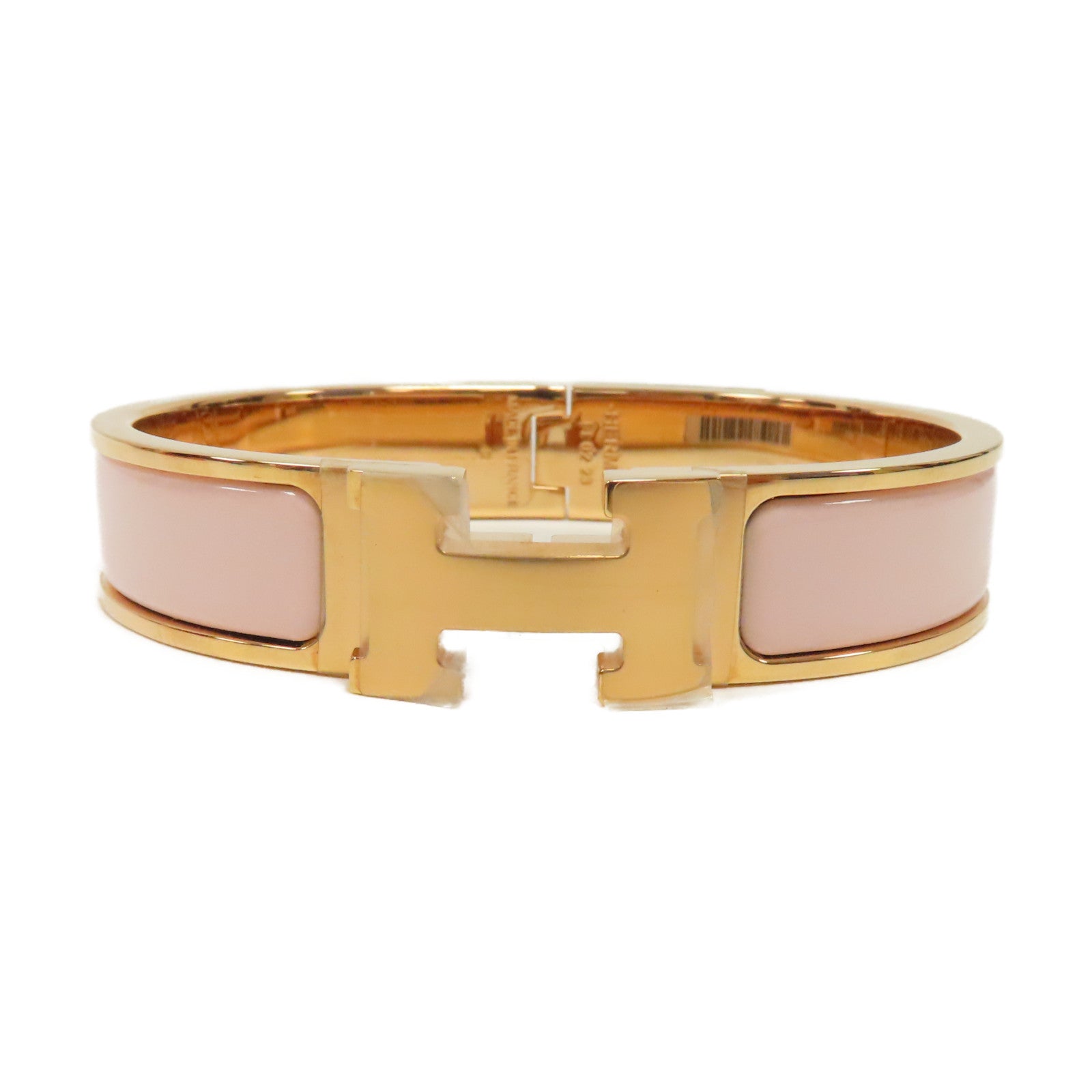 HERMES 金屬Clic H Bracelet手鐲粉紅色
