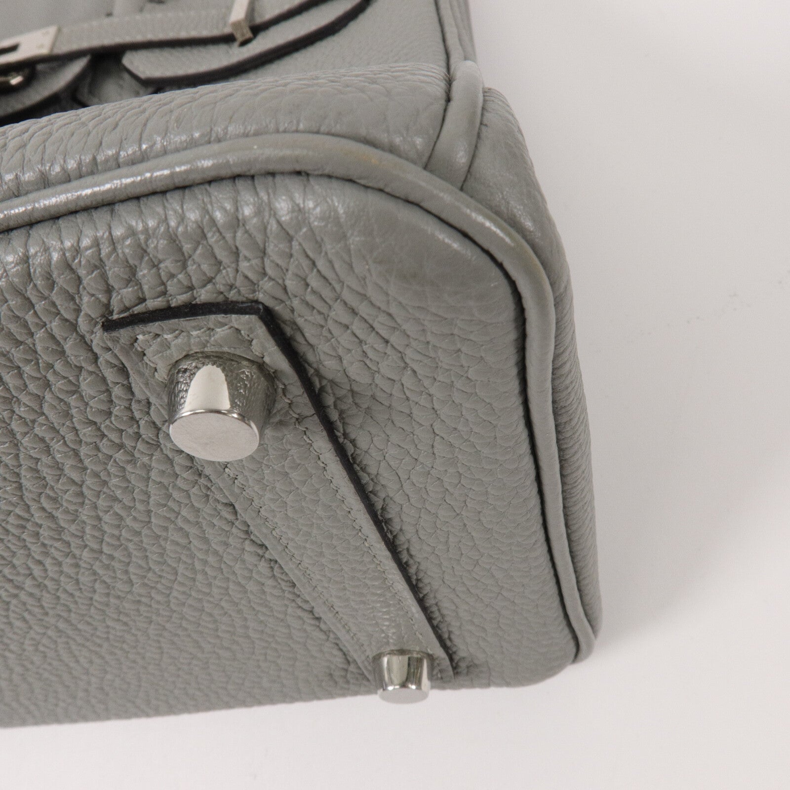 HERMES Clemence皮革Birkin 25手挽袋Gris Mouette