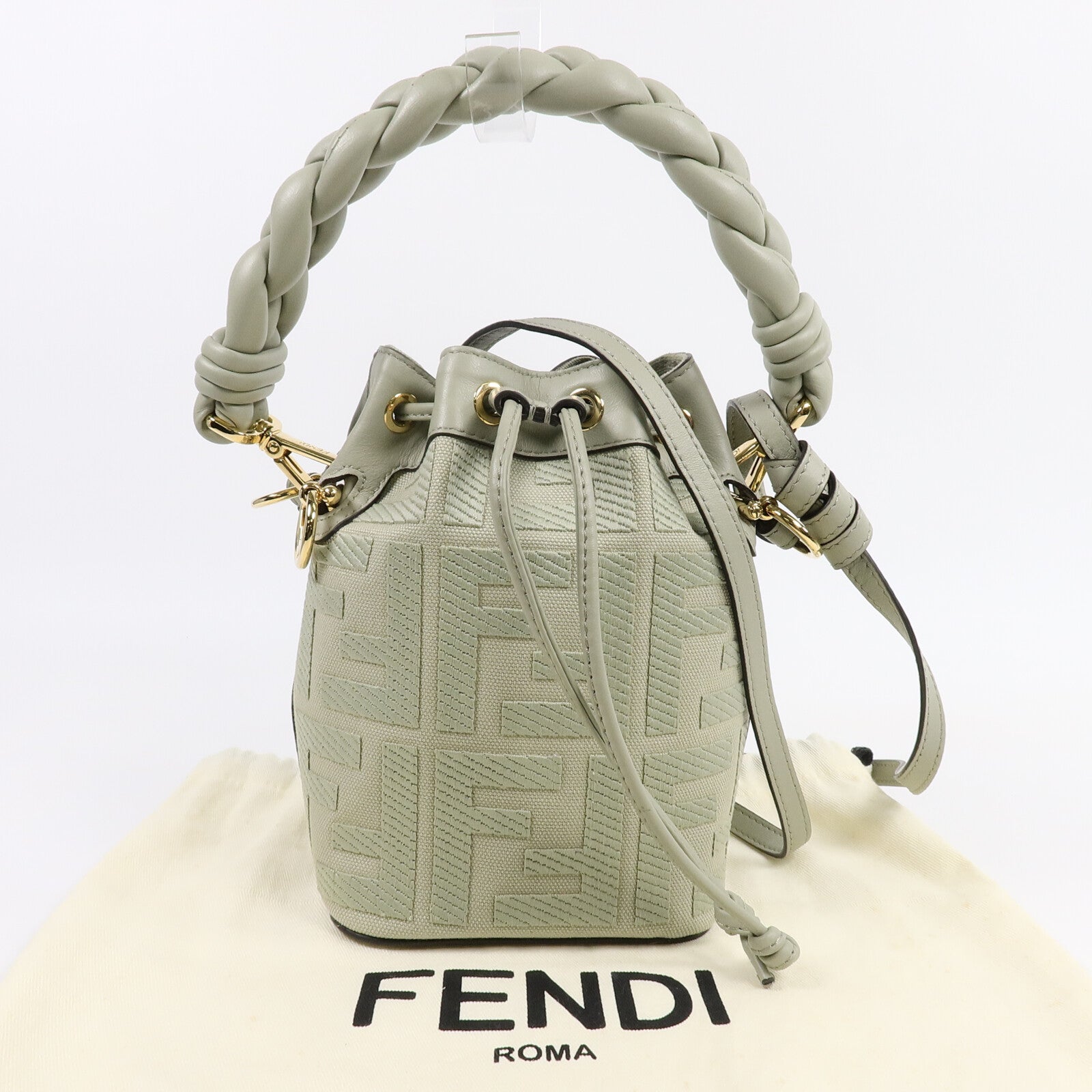 FENDI 牛皮皮革Mon Tresor手挽肩背兩用袋