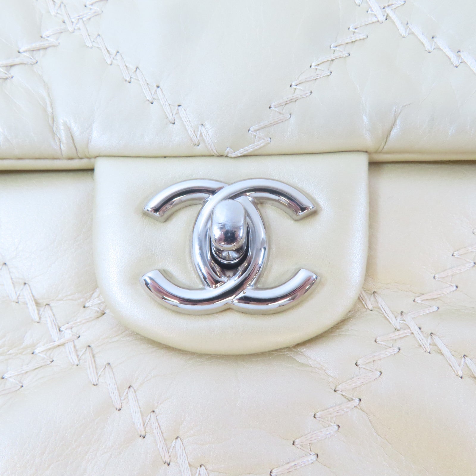 CHANEL 菱格羊皮皮革Chain Shoulder Bag銀扣鏈帶肩背袋金色