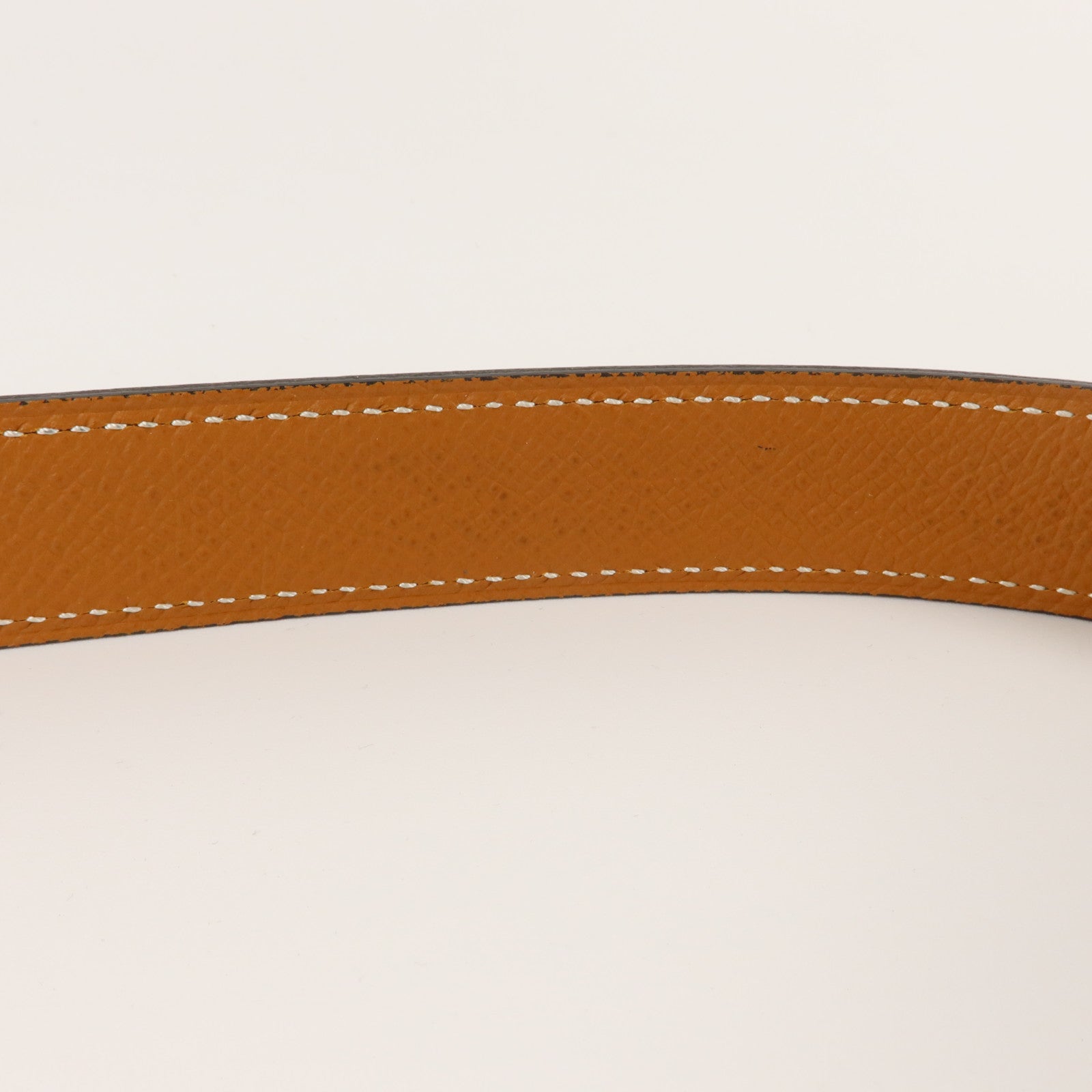 HERMES Epsom皮革/Swift皮革Mini H Belt 80cm皮帶Noir/Gold