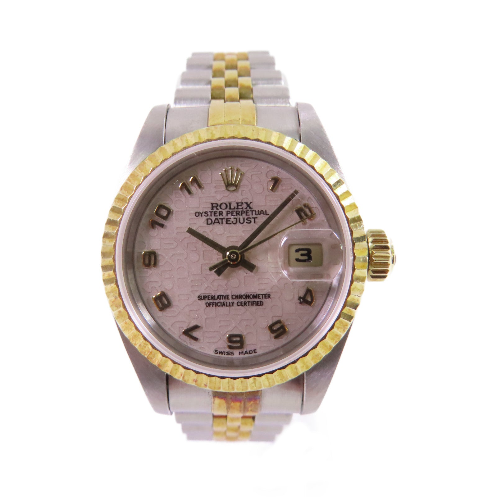 ROLEX Datejust 26mm Watch不鏽鋼/18K黃金自動機芯手錶淺粉紅色