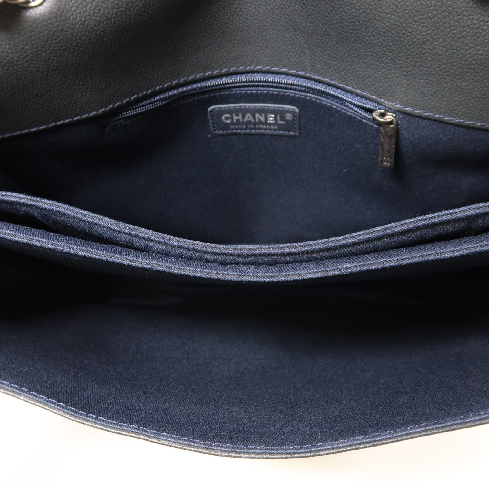 CHANEL 牛皮皮革Chain Shoulder銀扣鏈帶肩背袋