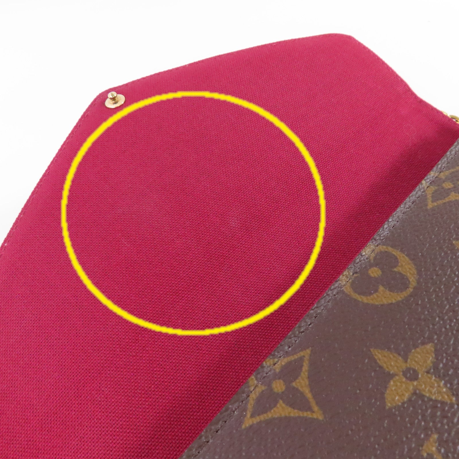 LOUIS VUITTON Monogram Pochette Felicie Shoulder Bag金扣鏈帶肩背袋啡色