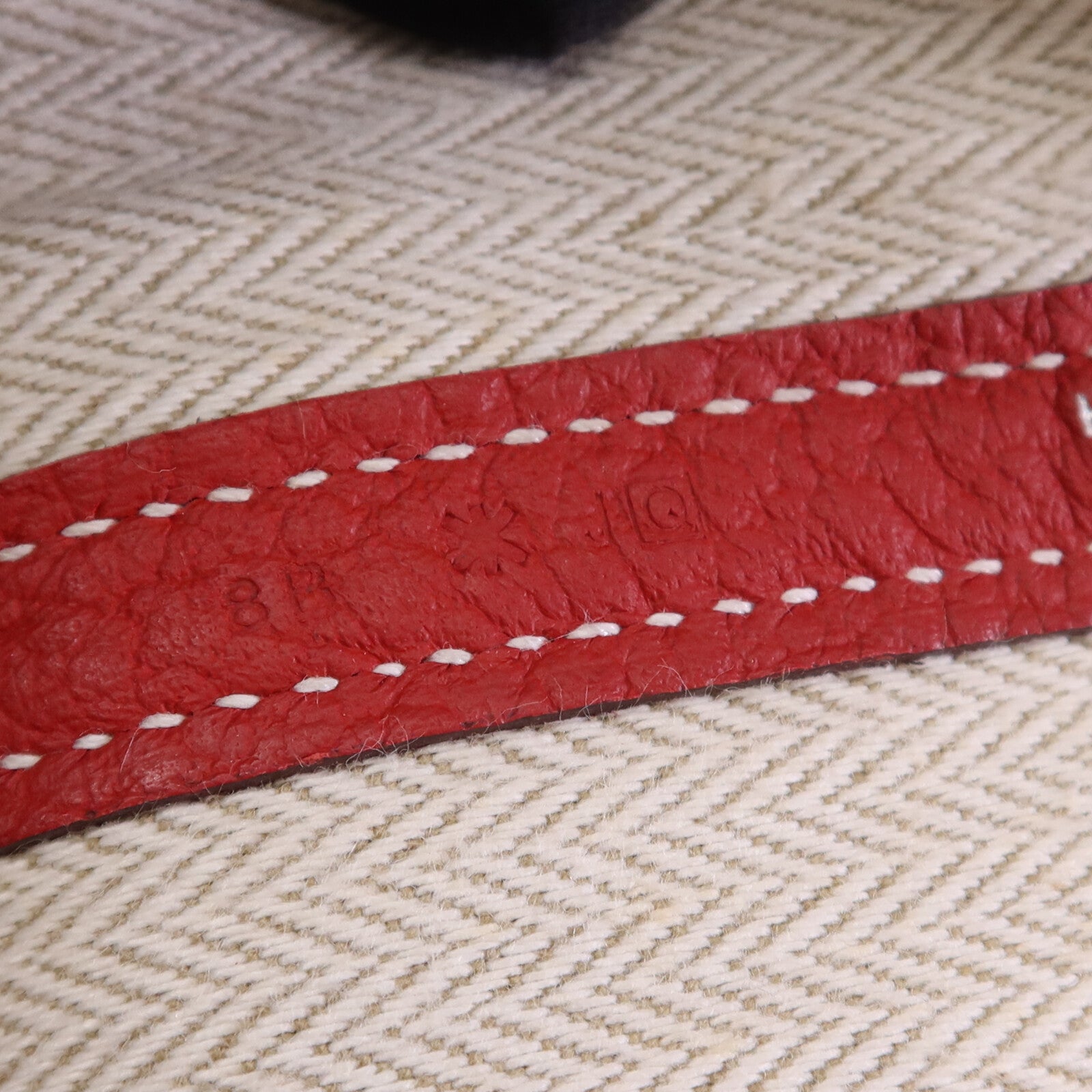 HERMES Clemence皮革Graden Party PM銀扣手挽袋Rouge Tomate