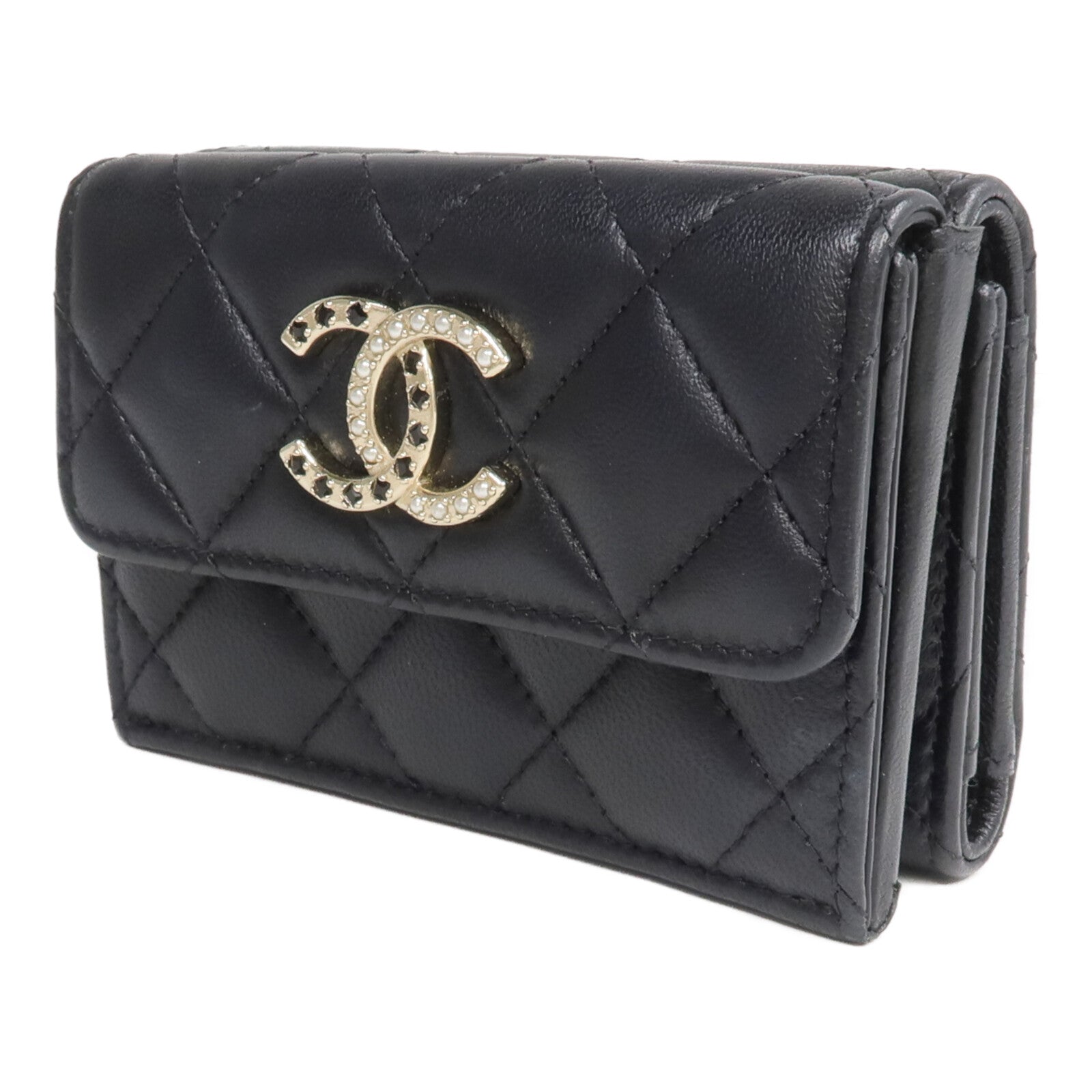 CHANEL 羊皮皮革CC Logo Flap Wallet錢包