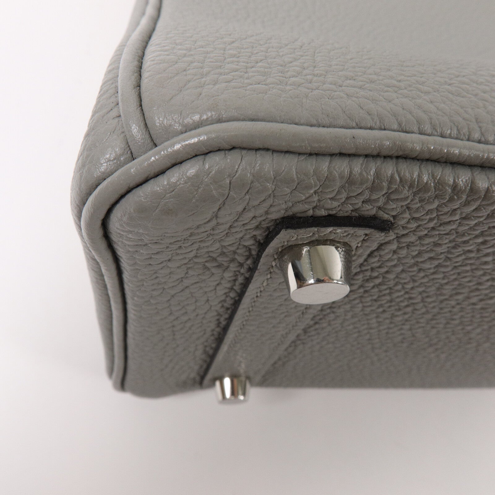 HERMES Clemence皮革Birkin 25手挽袋Gris Mouette